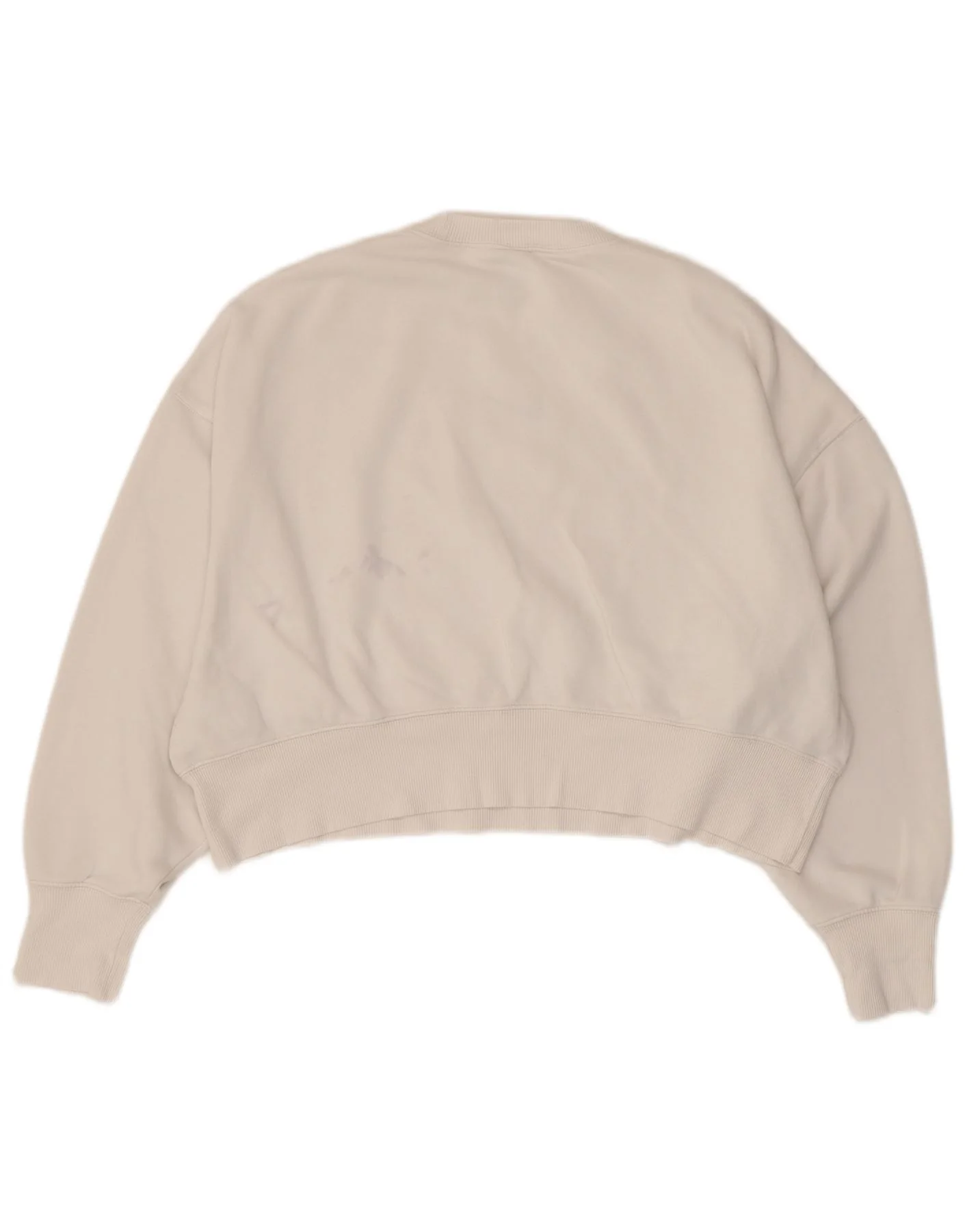 Nike Womens Crop Oversized Sweatshirt Jumper UK 6 XS White Cotton - Image 2