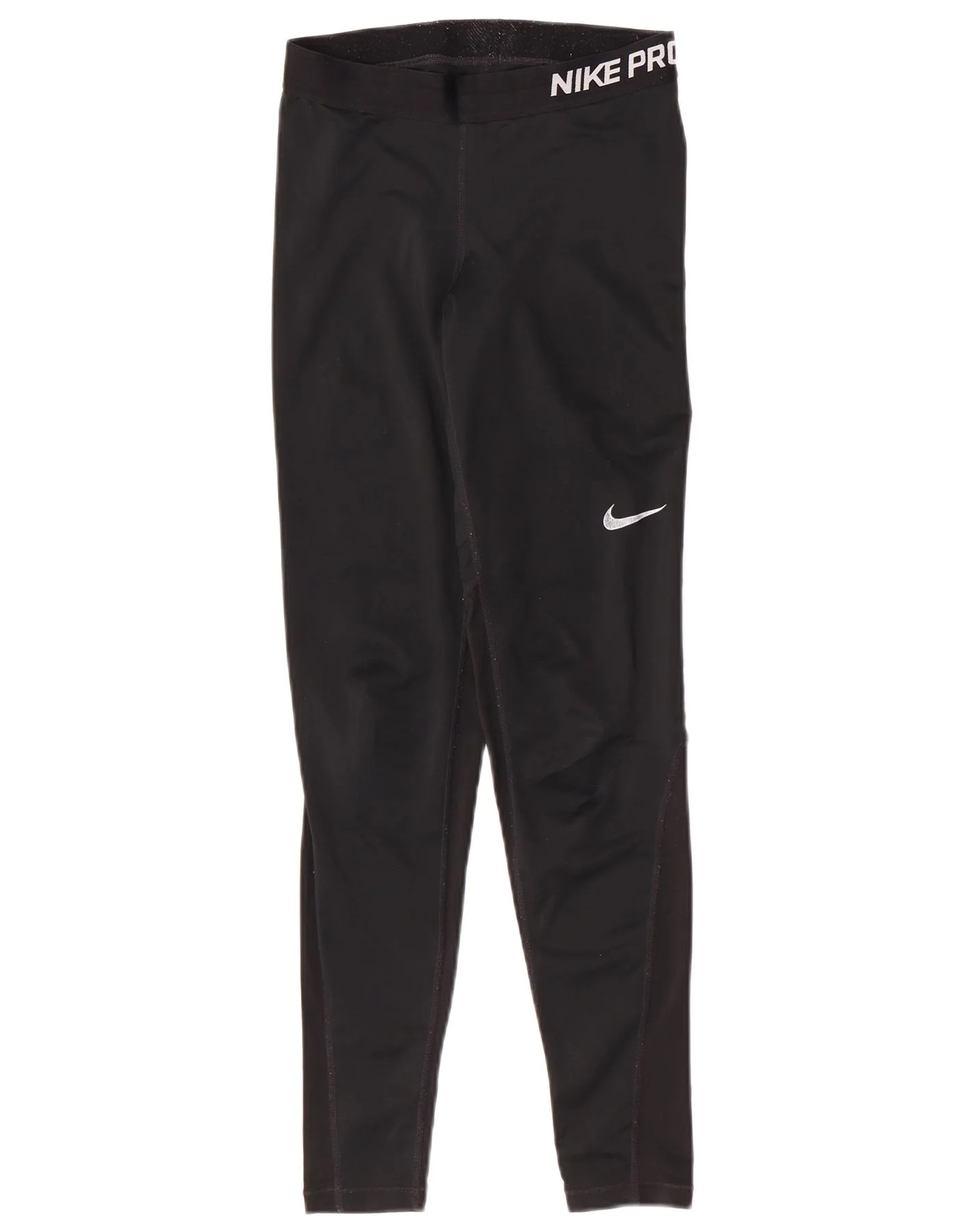 Nike Womens Dri Fit Capri Leggings UK 10 Small Black Polyester