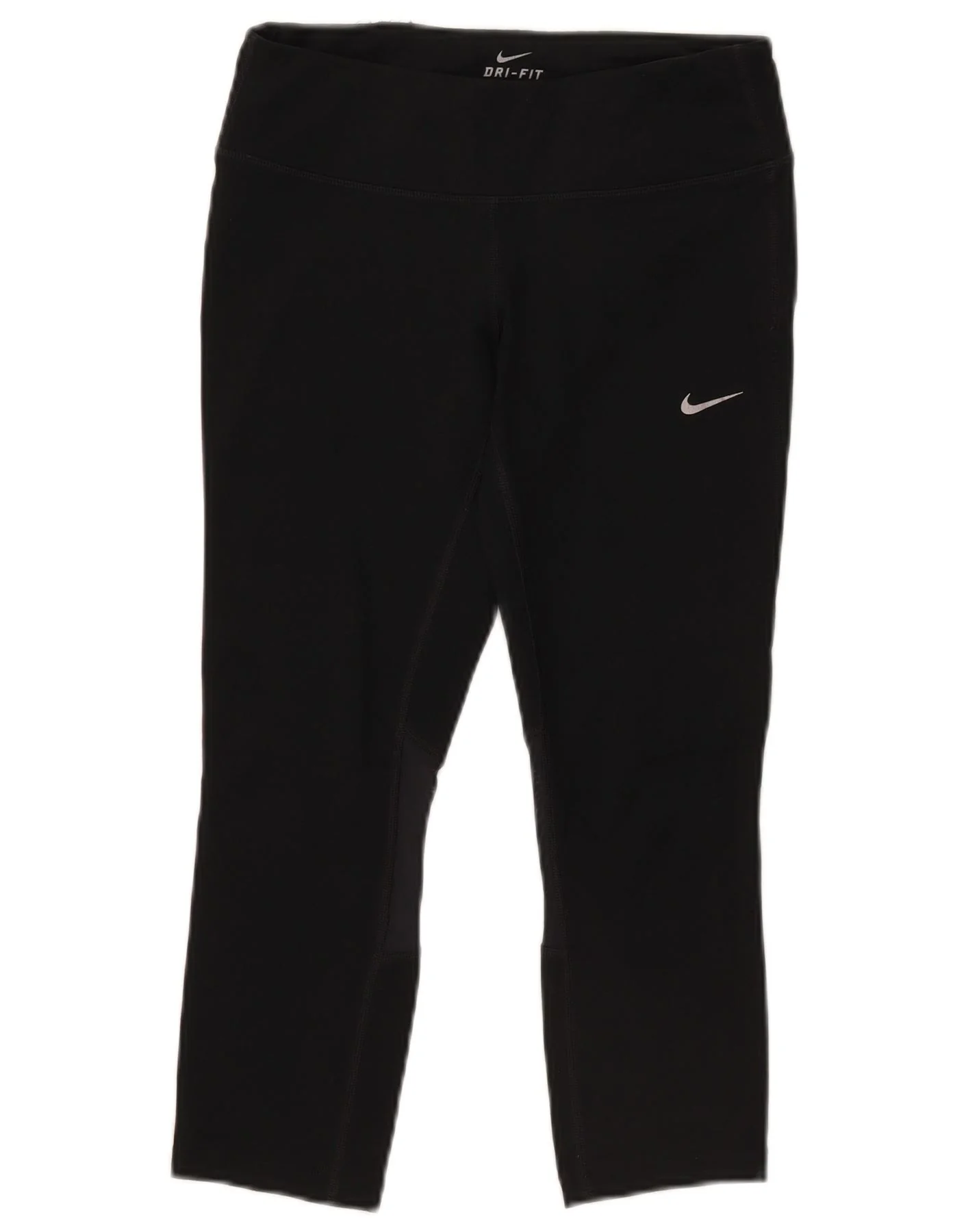 Nike Womens Dri Fit Capri Leggings UK 10 Small Black Polyester