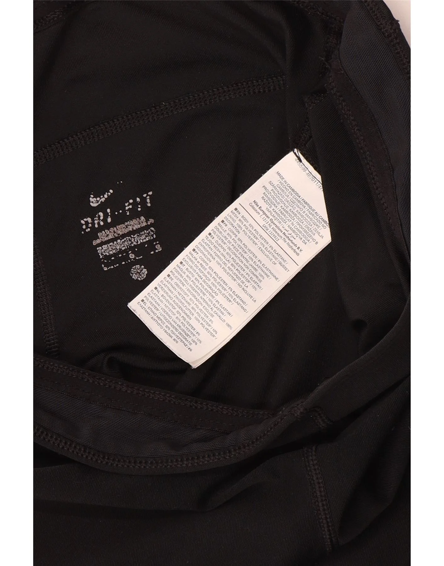 Nike Womens Dri Fit Graphic Capri Leggings UK 16 Large Black Polyester - Image 3
