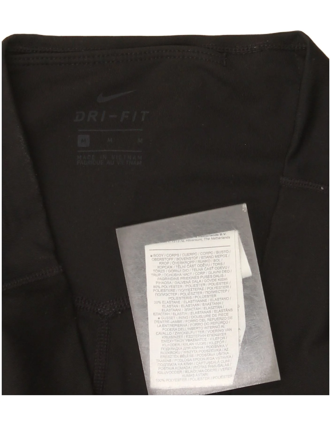 Nike Womens Dri Fit Graphic Leggings UK 12 Medium Black Polyester - Image 4