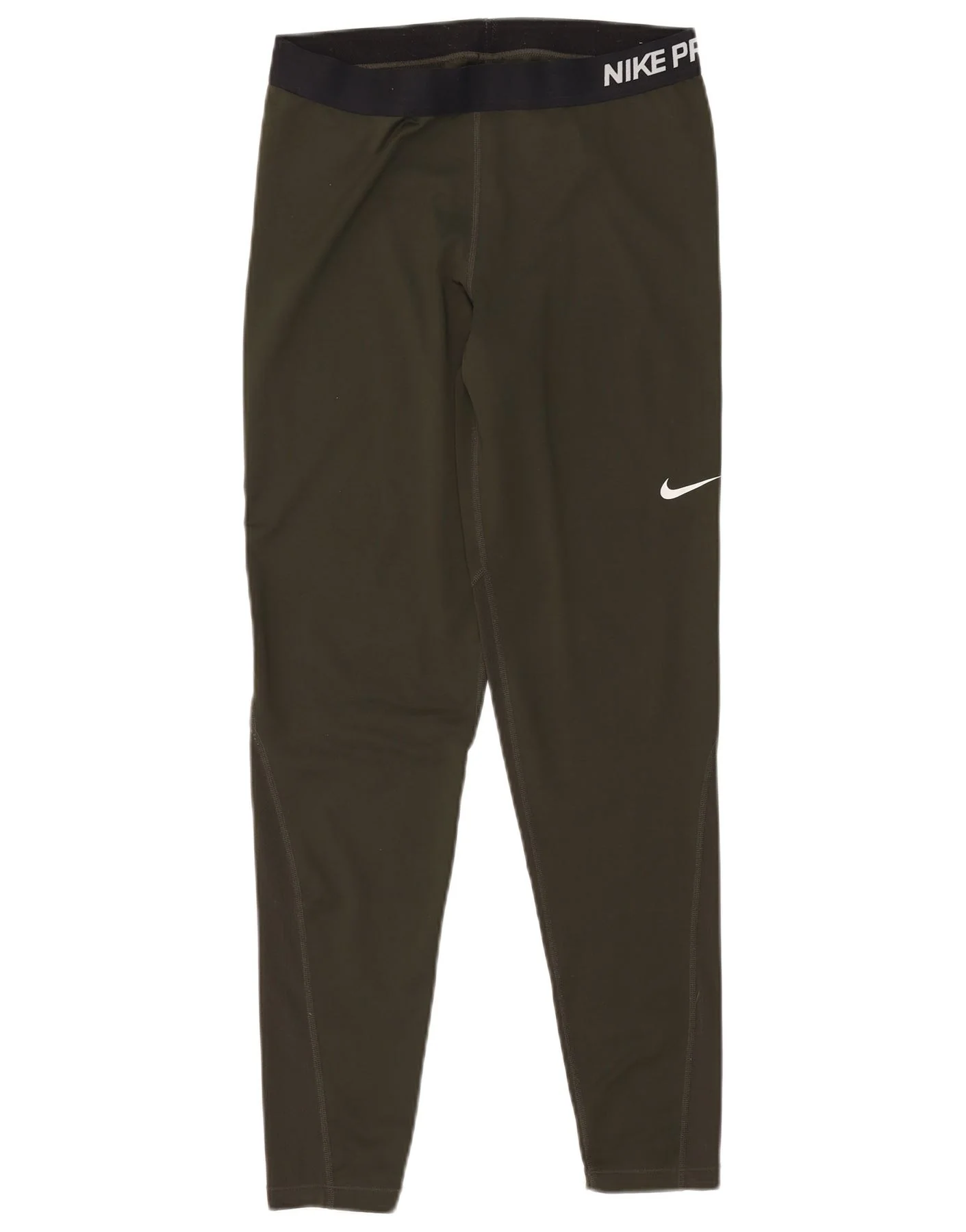 Nike Womens Dri Fit Graphic Leggings UK 18 XL Khaki Colourblock Polyester