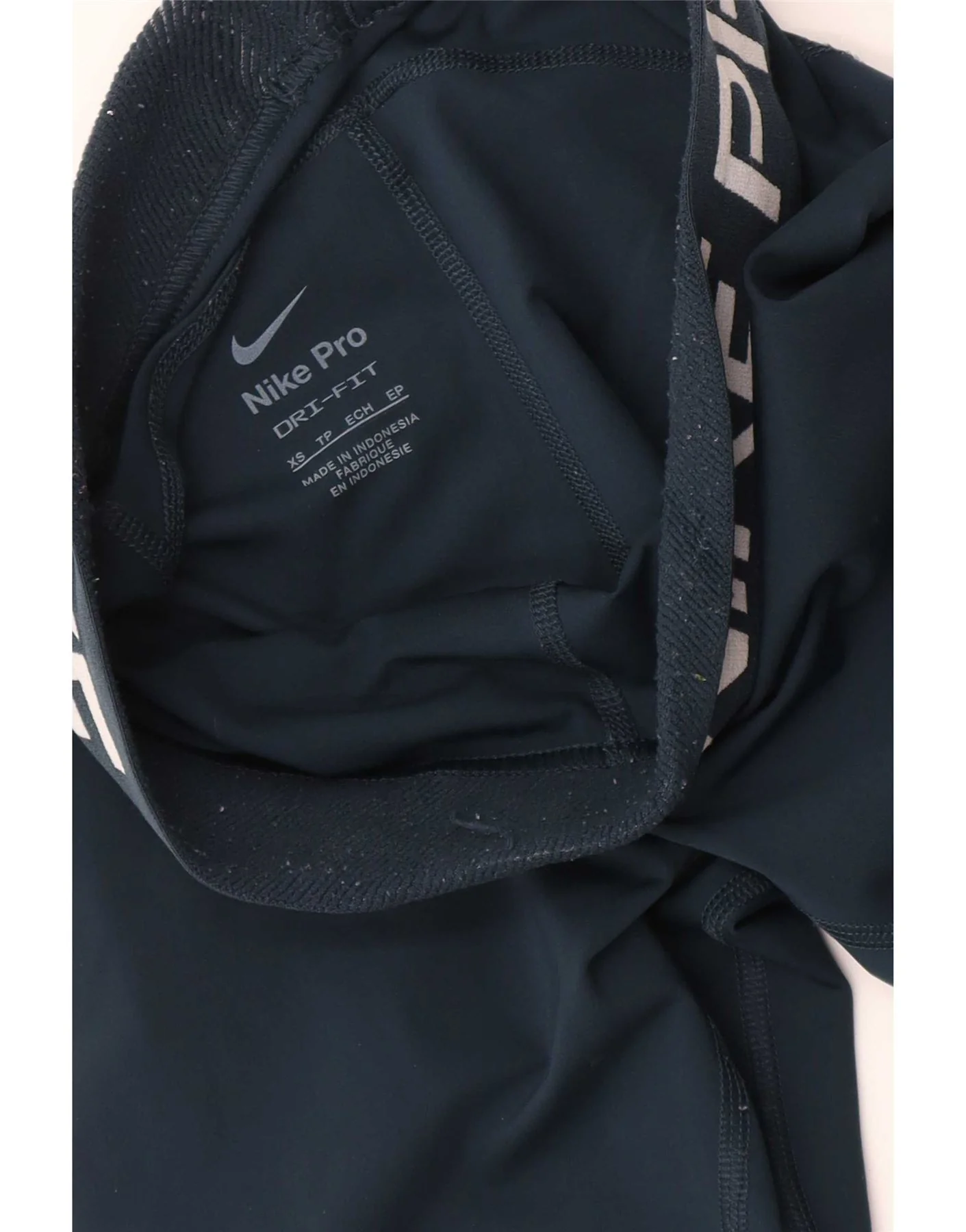 Nike Womens Dri Fit Graphic Leggings UK 6 XS Navy Blue - Image 3