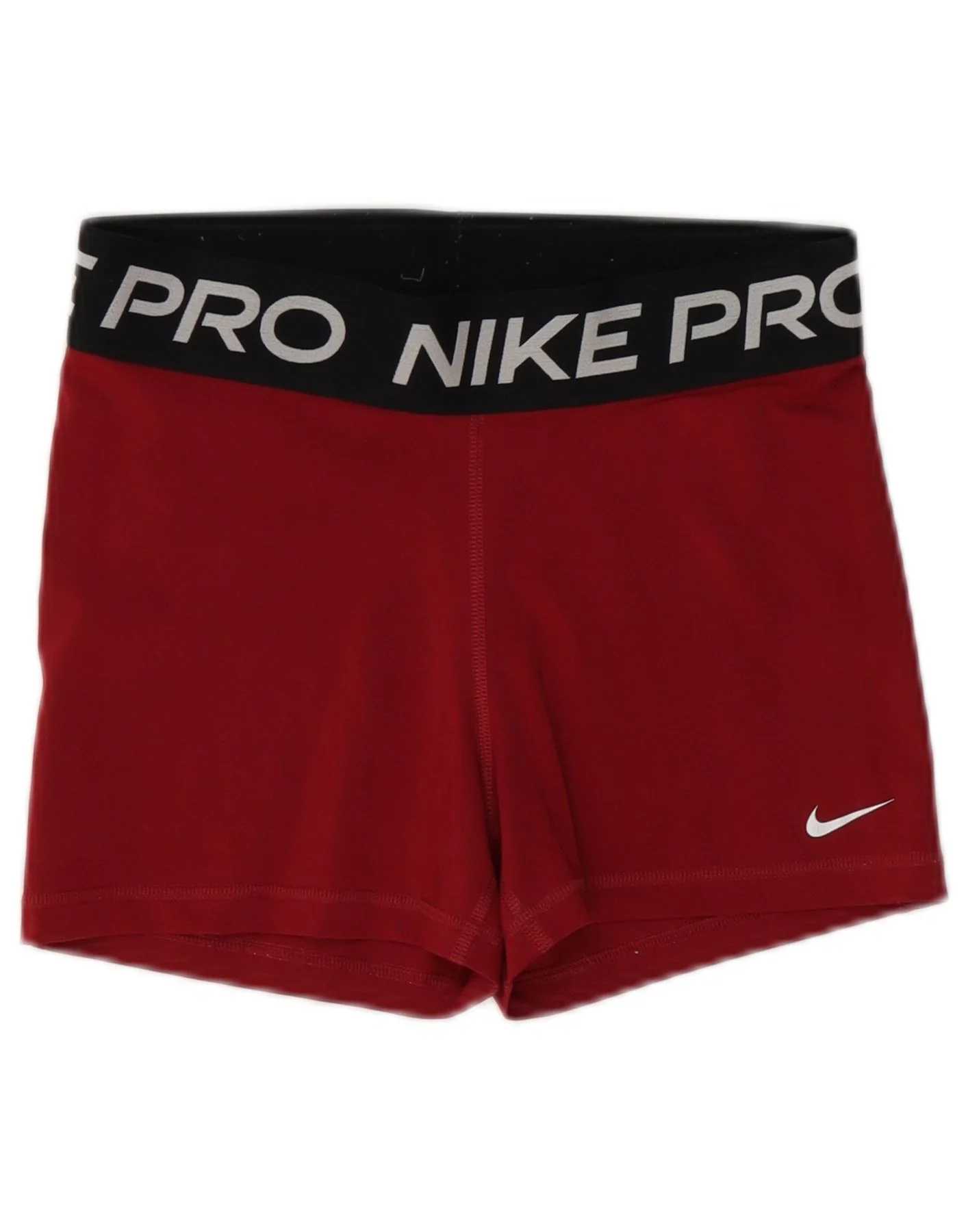 Nike Womens Dri Fit Graphic Sport Shorts UK 12 Medium Burgundy Colourblock