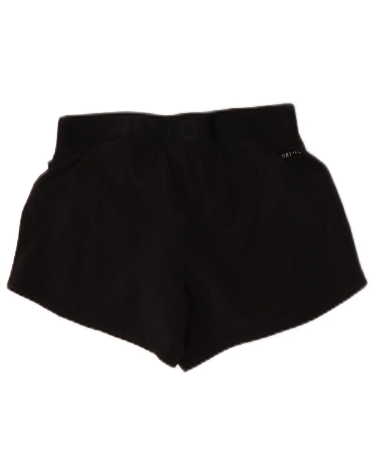 Nike Womens Dri Fit Graphic Sport Shorts UK 6 XS Black Polyester - Image 2