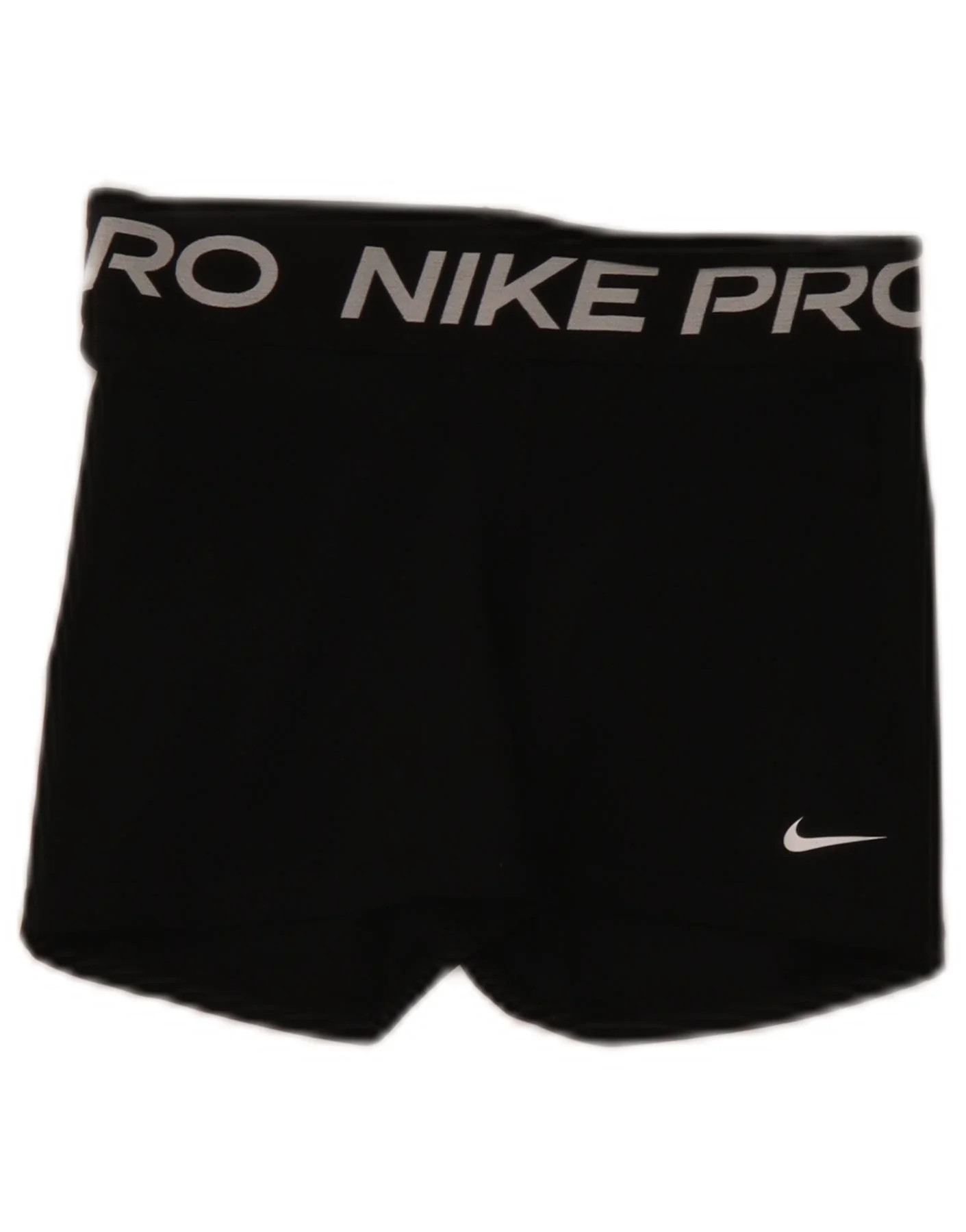 Nike Womens Dri Fit Graphic Sport Shorts UK 8 Small Black Polyester