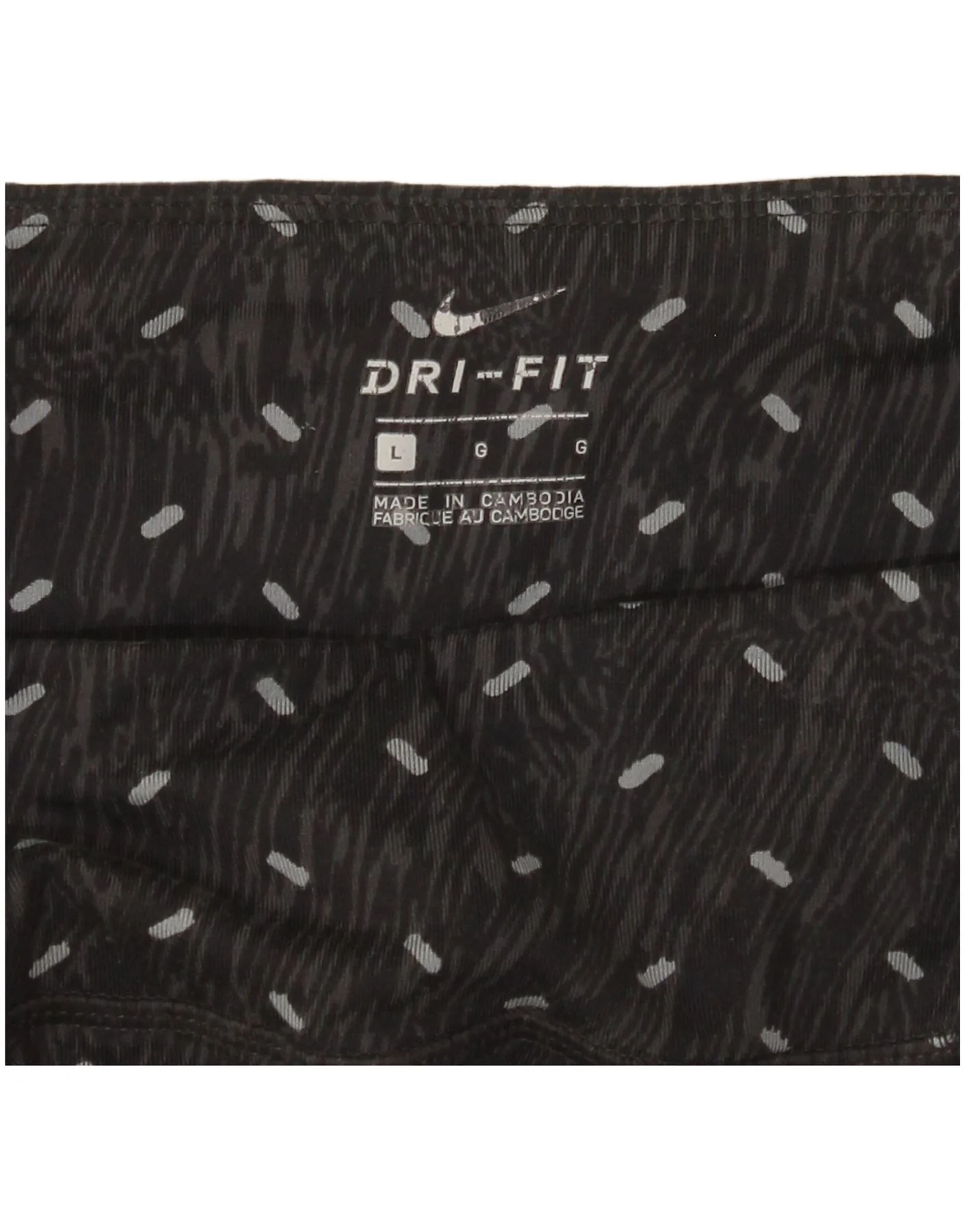 Nike Womens Dri Fit Leggings UK 14 Large Black Spotted - Image 4
