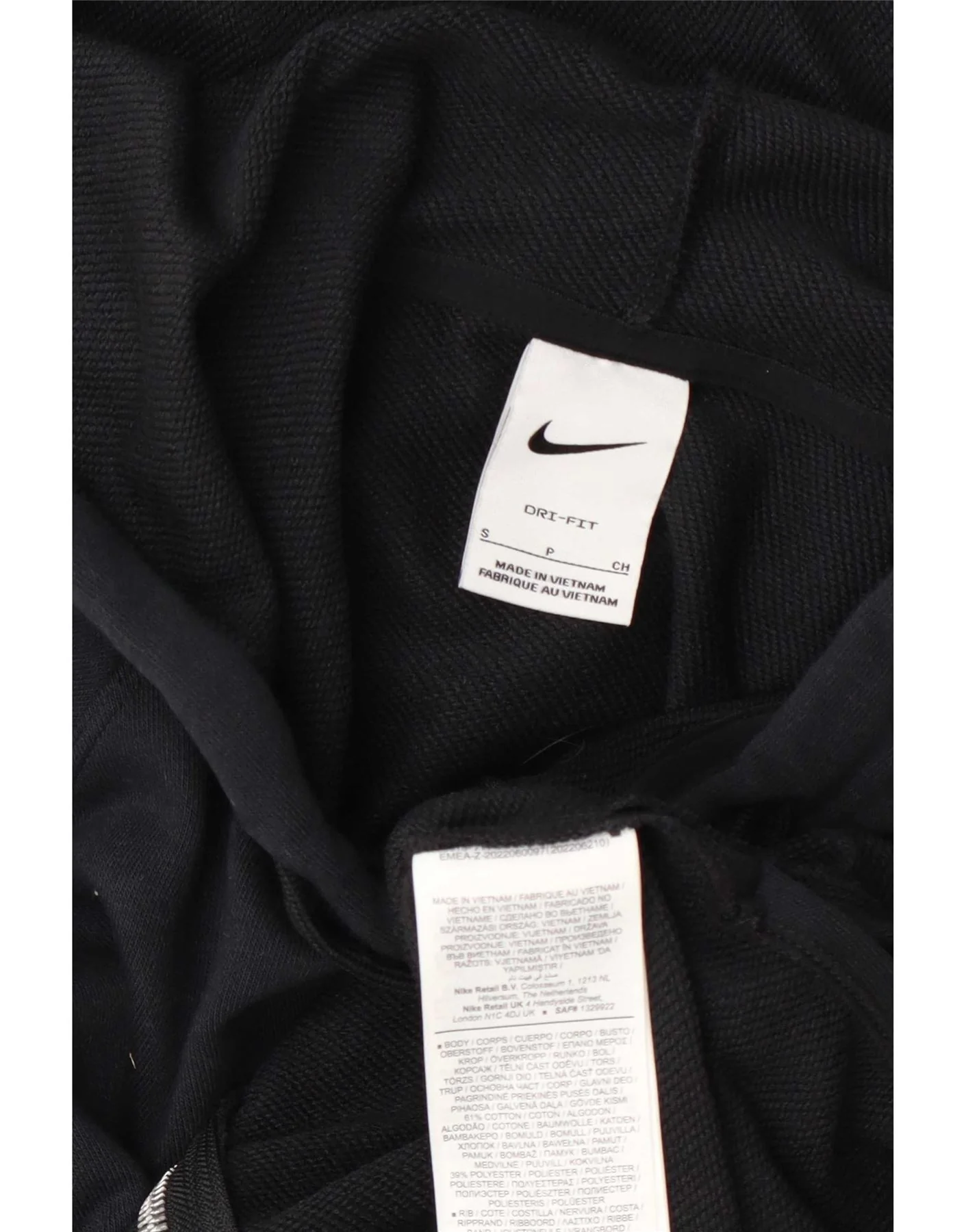 Nike Womens Dri Fit Oversized Zip Hoodie Sweater UK 10 Small Navy Blue - Image 4