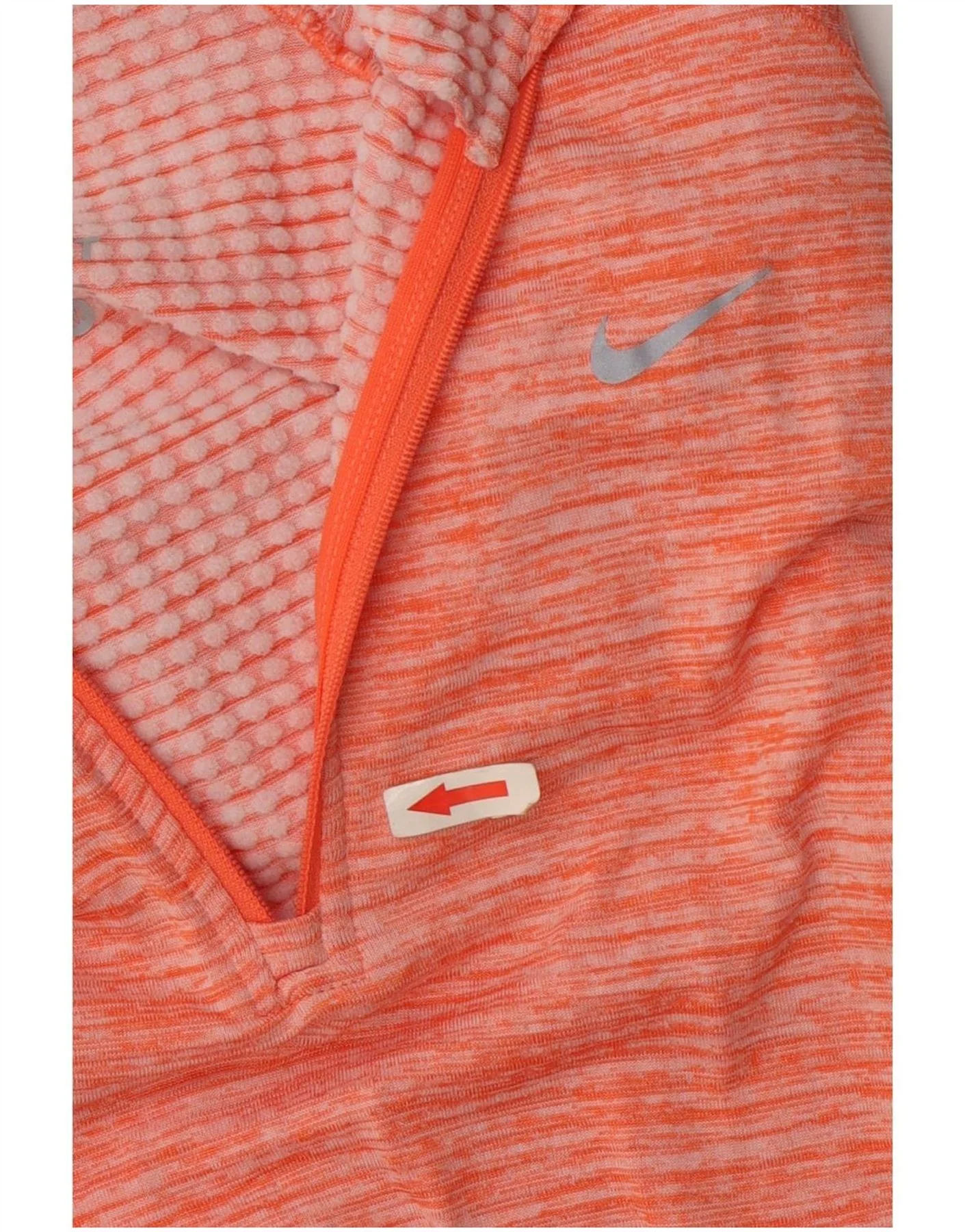 Nike Womens Dri Fit Pullover Tracksuit Top UK 14 Medium Orange Flecked - Image 3