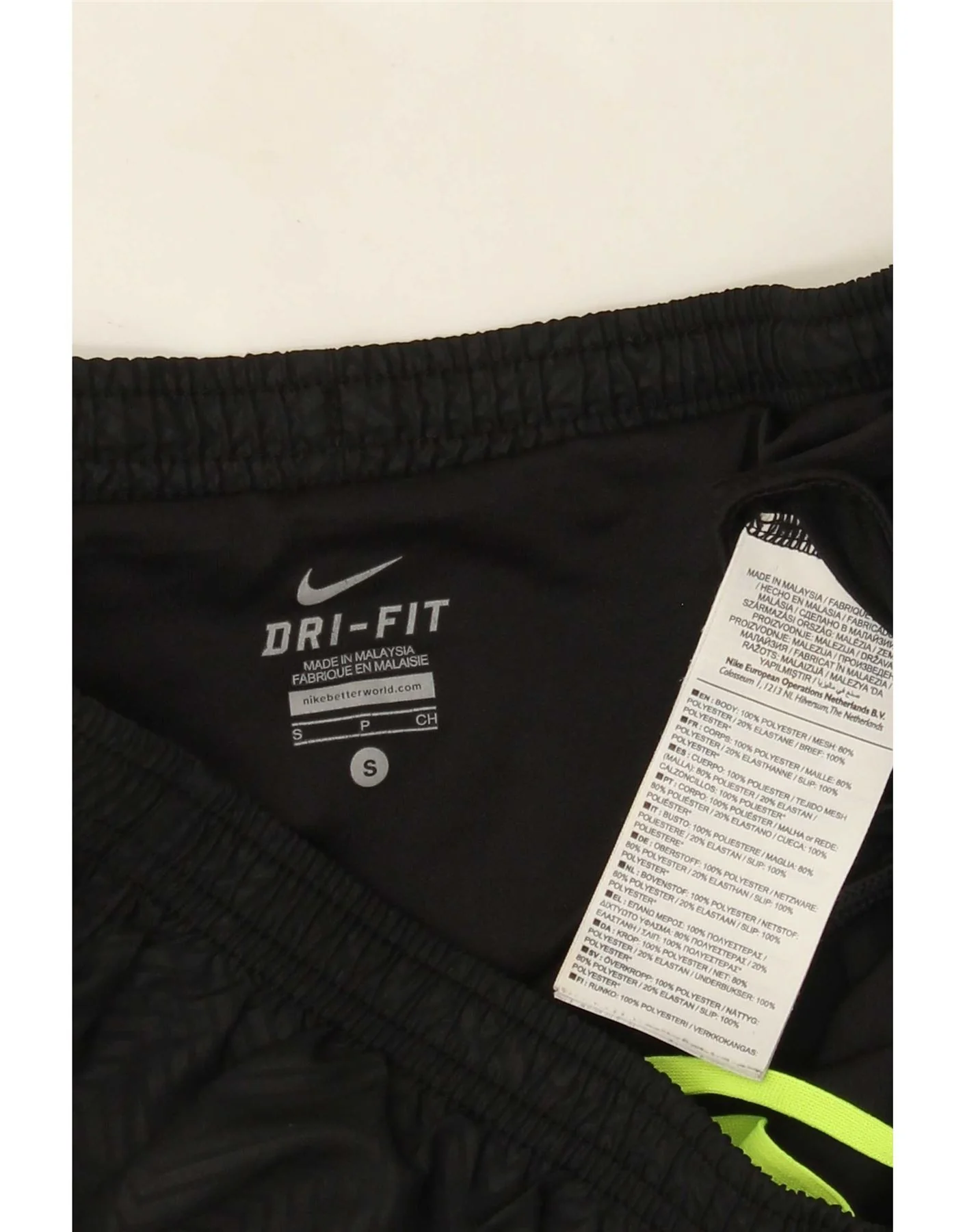 Nike Womens Dri Fit Sport Shorts UK 10 Small Black Chevron Polyester - Image 3