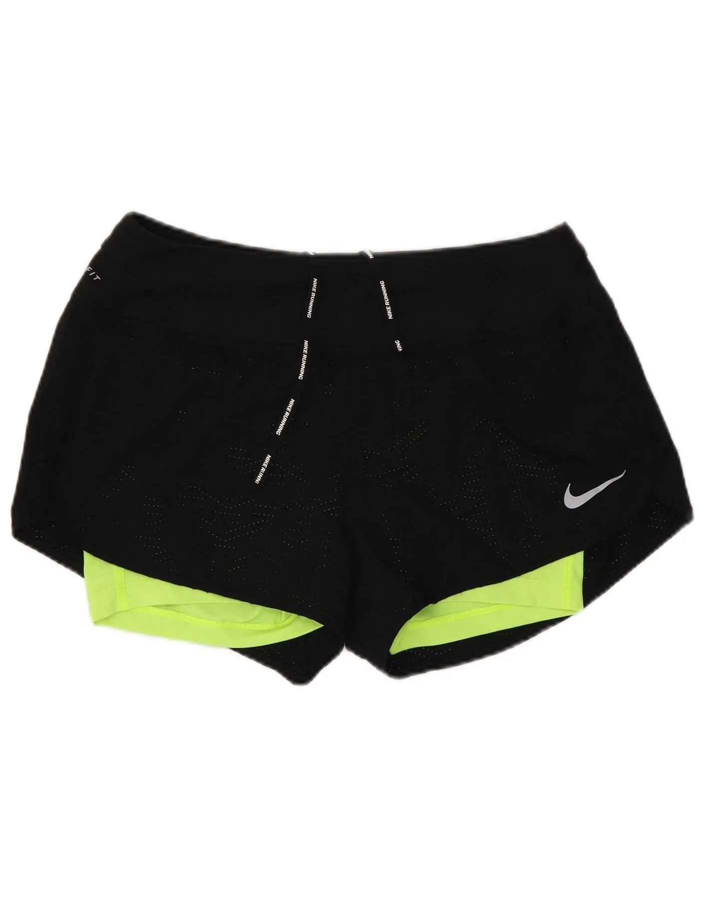 Nike Womens Dri Fit Sport Shorts UK 10 Small Black Colourblock