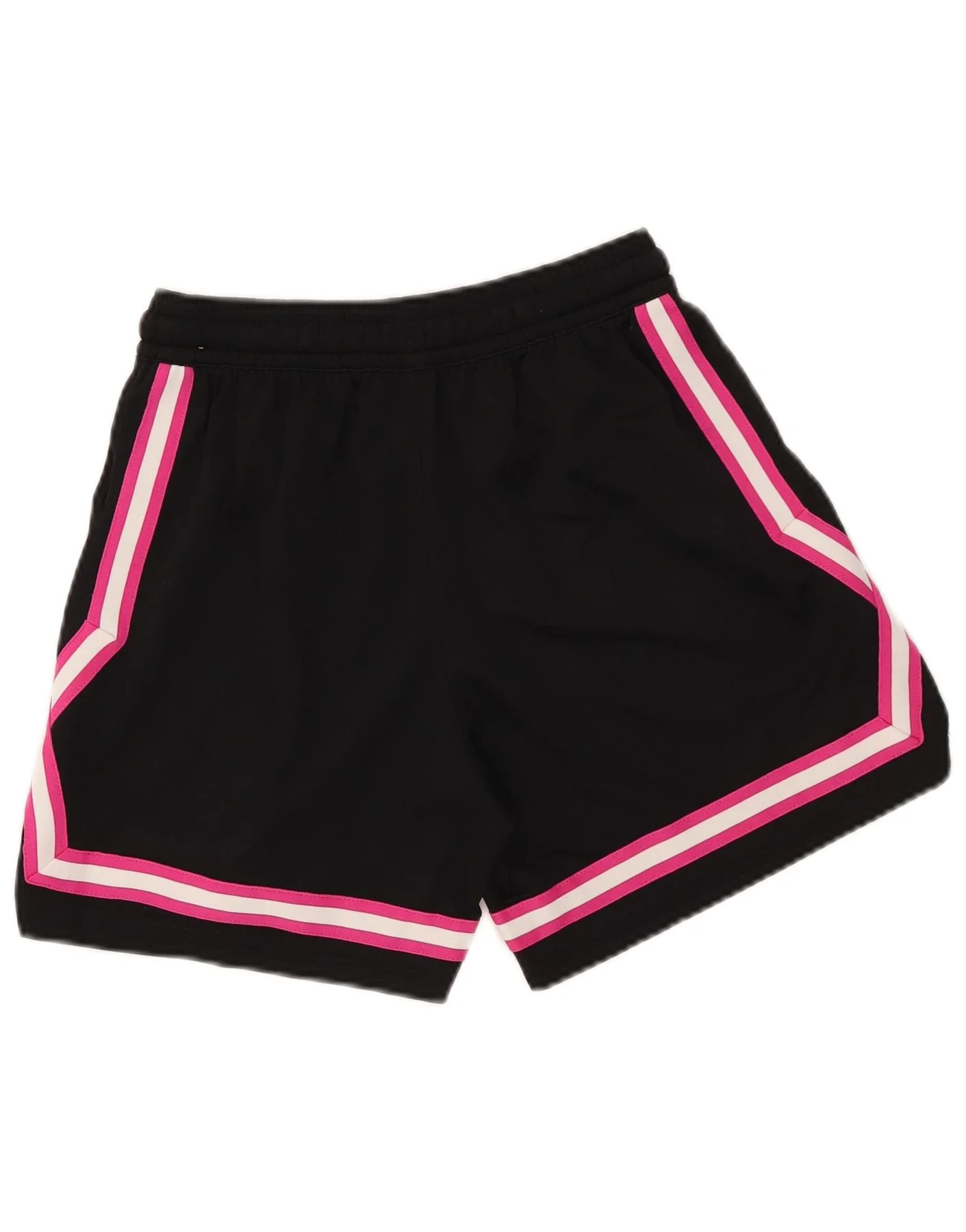 Nike Womens Dri Fit Sport Shorts UK 10 Small Black Colourblock Polyester - Image 2