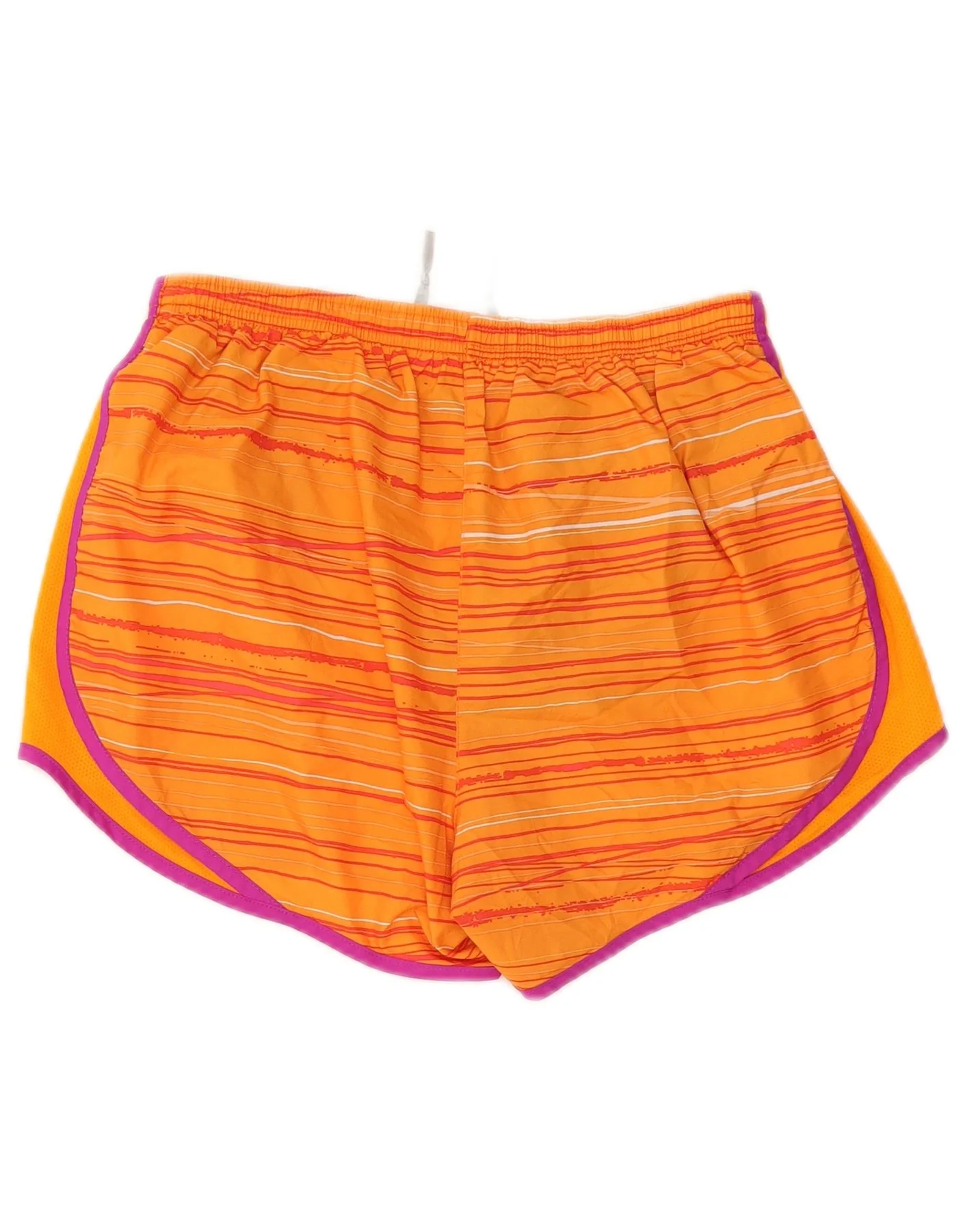 Nike Womens Dri Fit Sport Shorts UK 12 Medium Orange Striped - Image 2