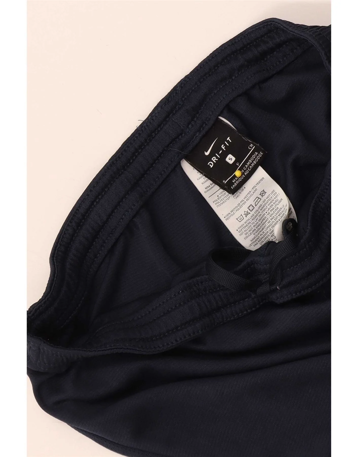 Nike Womens Dri Fit Sport Shorts UK 8 Small Navy Blue Polyester - Image 3