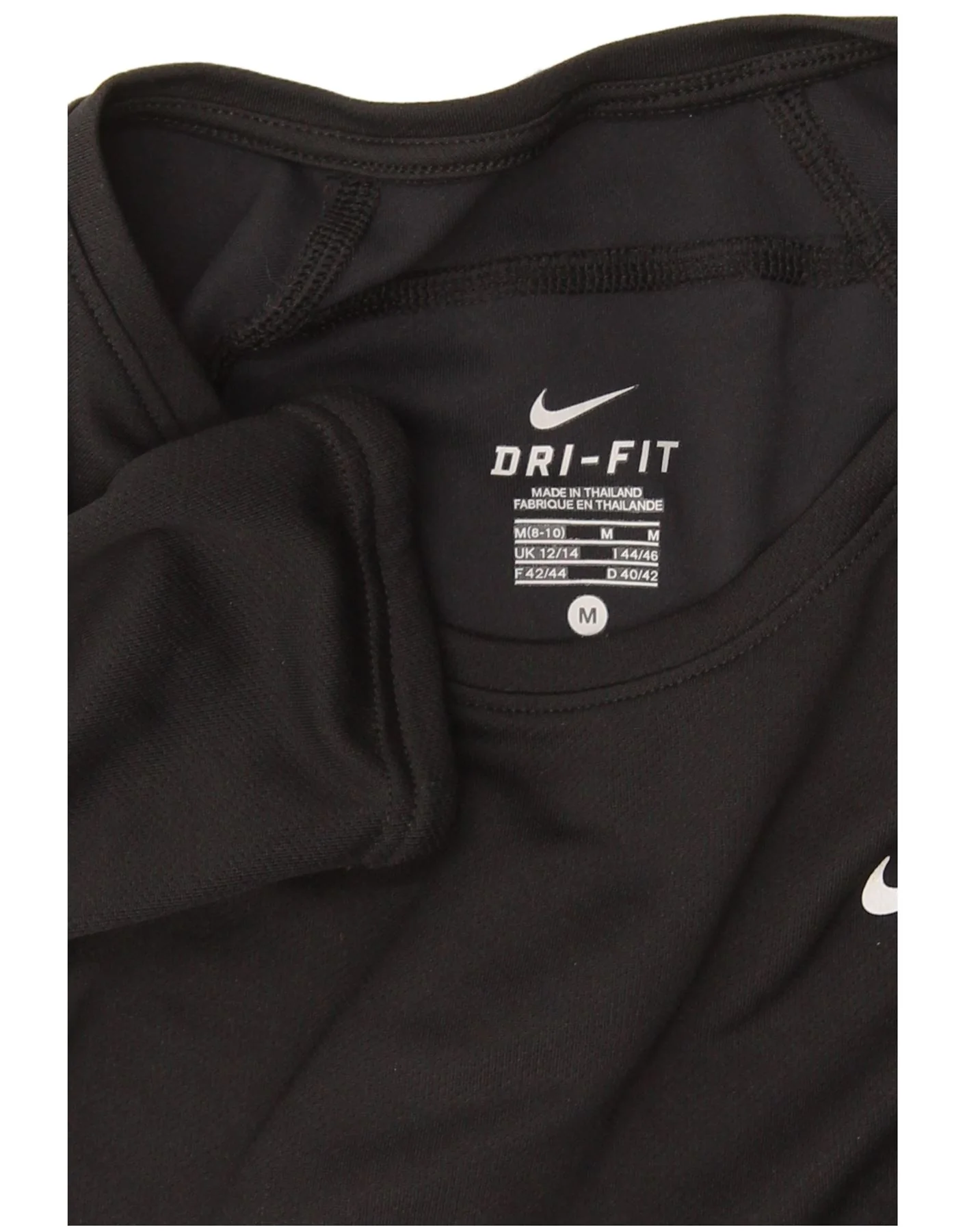 Nike Womens Dri Fit Top Long Sleeve UK 12/14 Medium Black Colourblock - Image 3