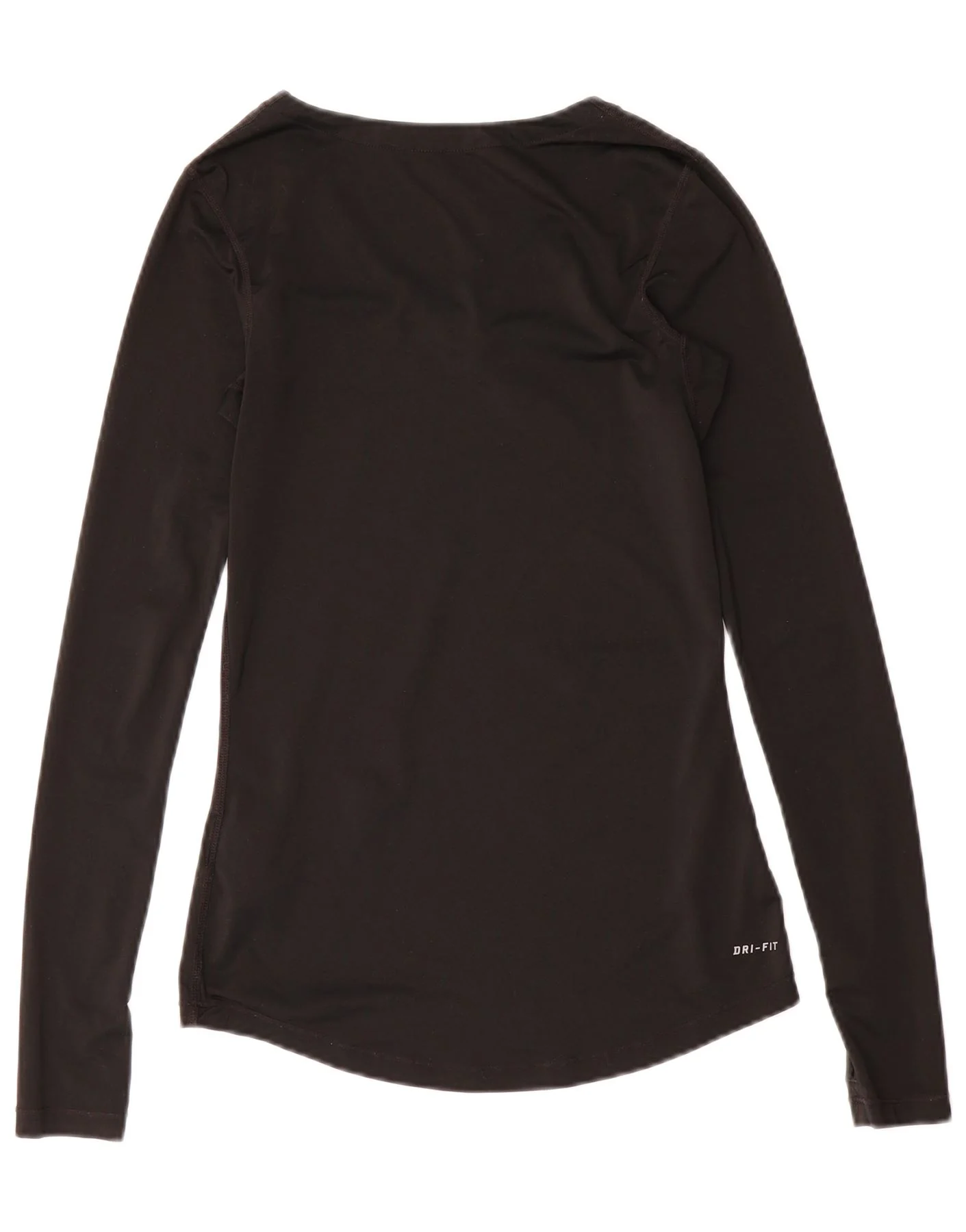 Nike Womens Dri Fit Top Long Sleeve UK 8 Small Black Polyester - Image 2