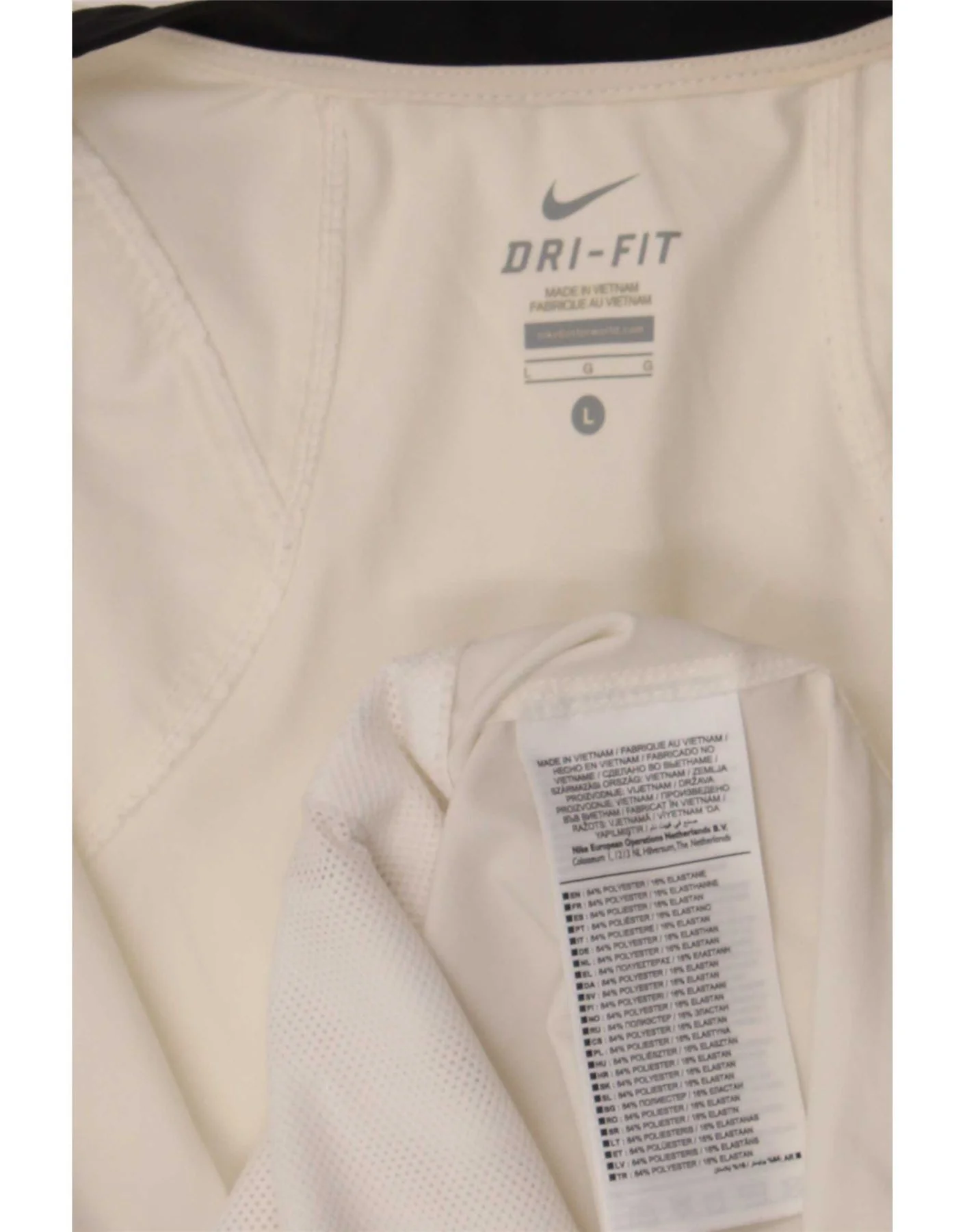 Nike Womens Dri Fit Tracksuit Top Jacket UK 16 Large White Colourblock - Image 3