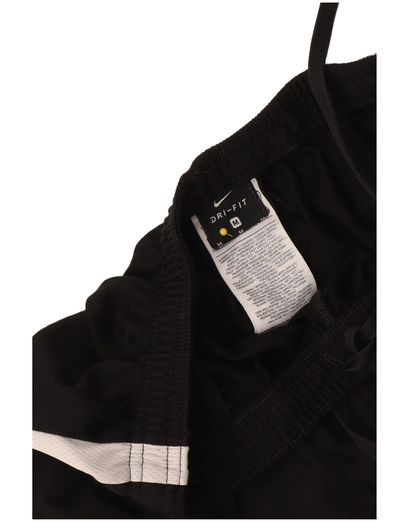 Nike Womens Dri Fit Tracksuit Trousers UK 12 Medium Black Colourblock - Image 3