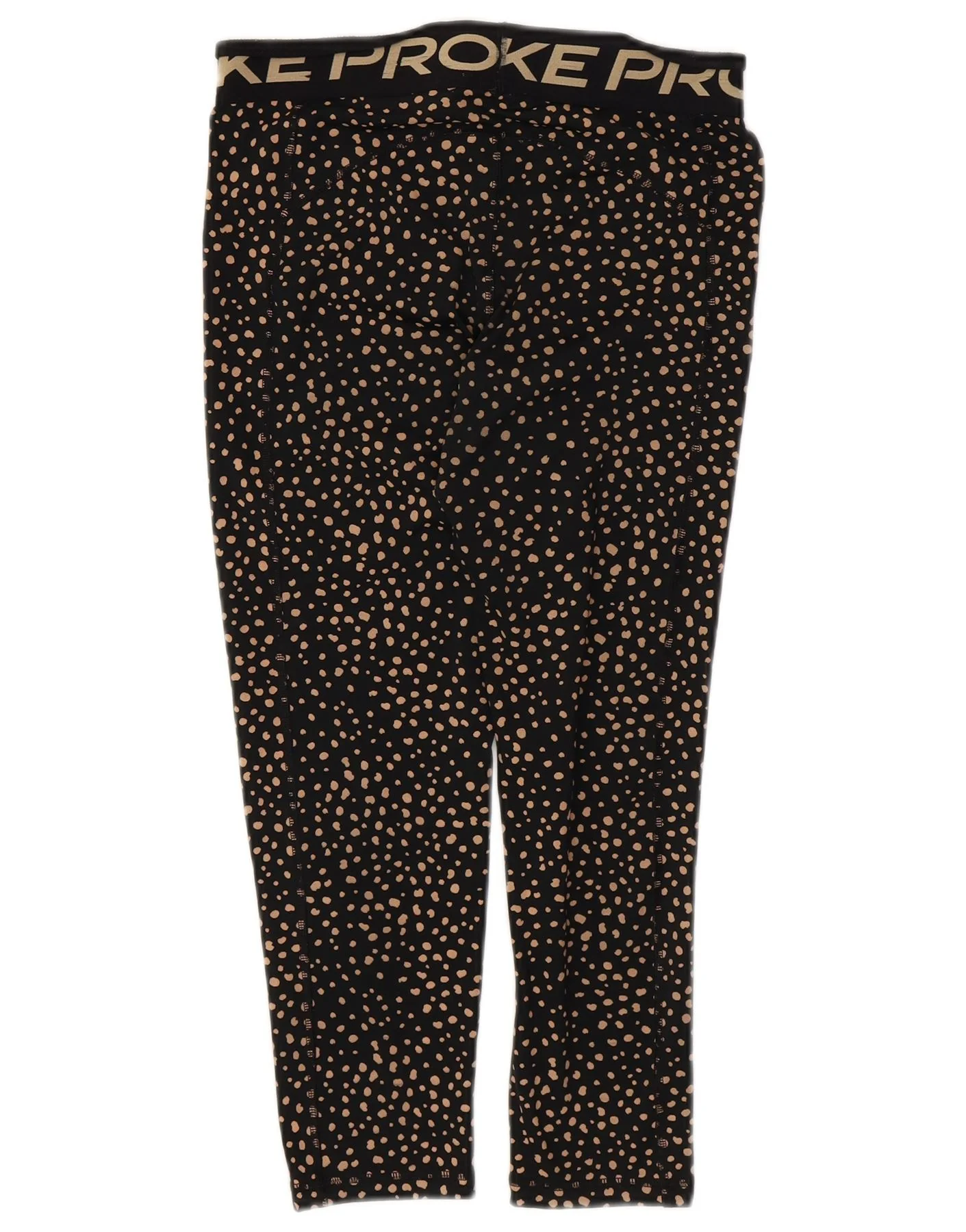 NIKE Womens Graphic Capri Leggings UK 12 Medium  Black Spotted Polyester - Image 2