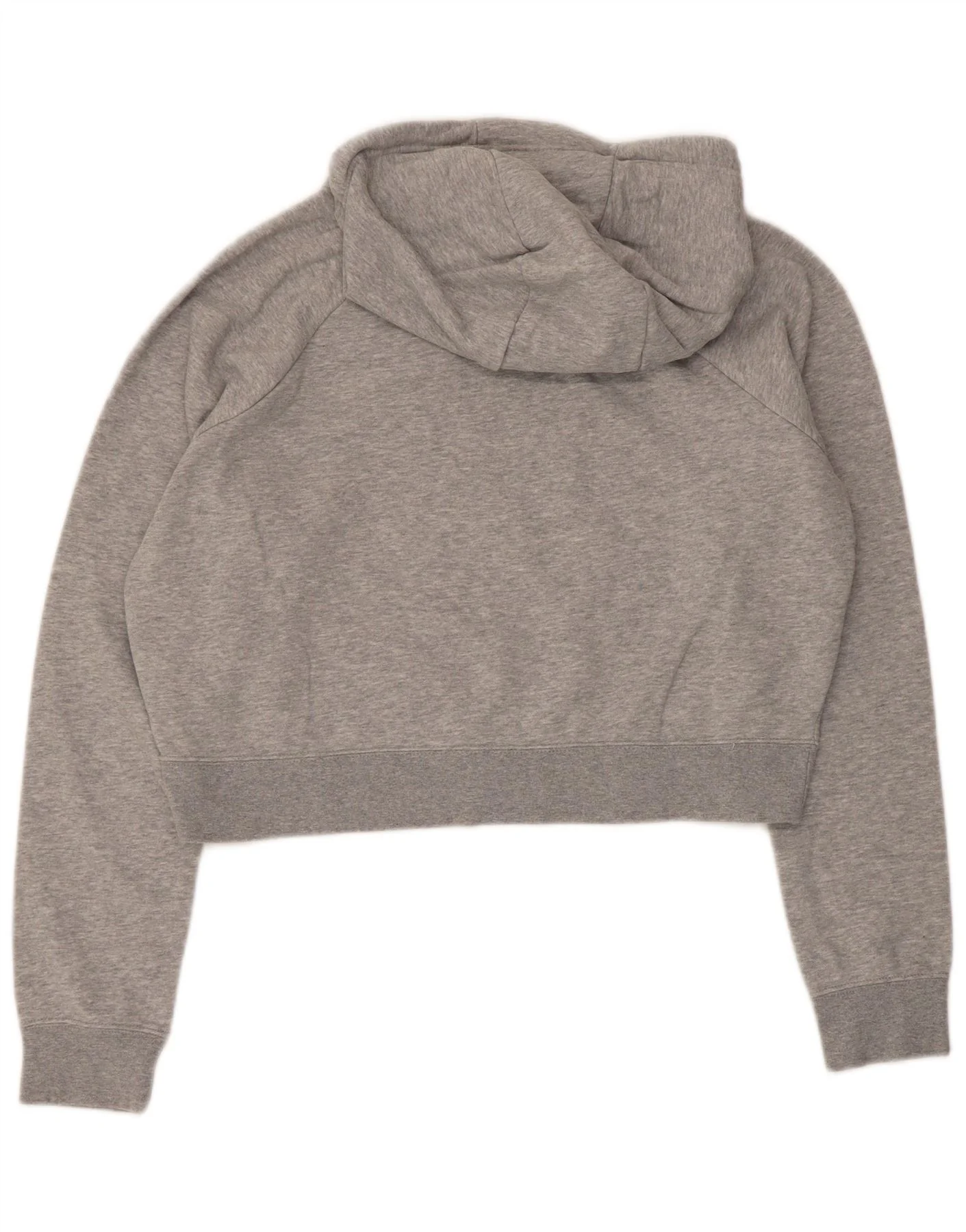Nike Womens Graphic Crop Sweatshirt Jumper UK 16 Large Grey Cotton - Image 2