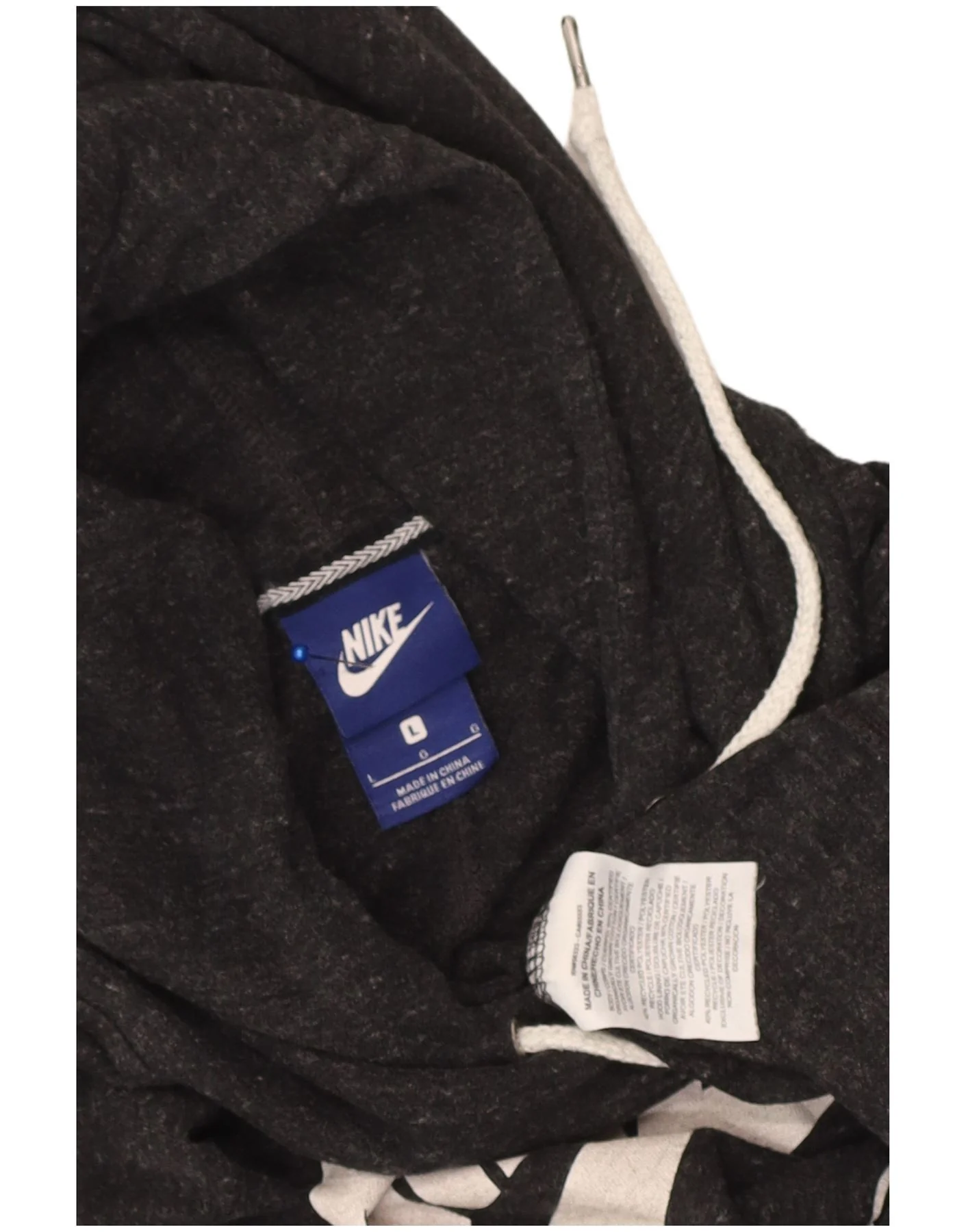 Nike Womens Graphic Hoodie Jumper UK 16 Large Grey Flecked Polyester - Image 3