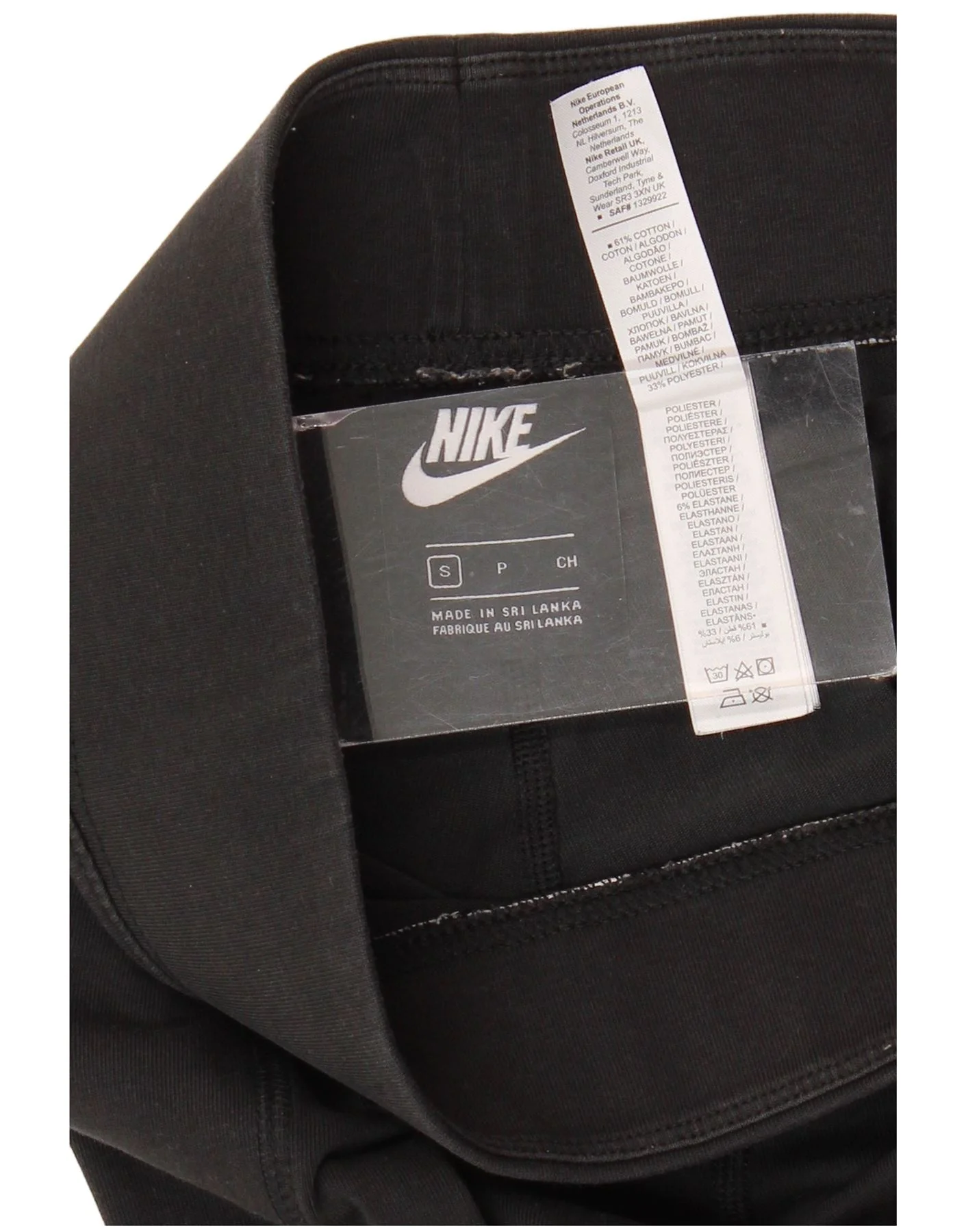 NIKE Womens Graphic Leggings UK 10 Small Black Cotton - Image 3