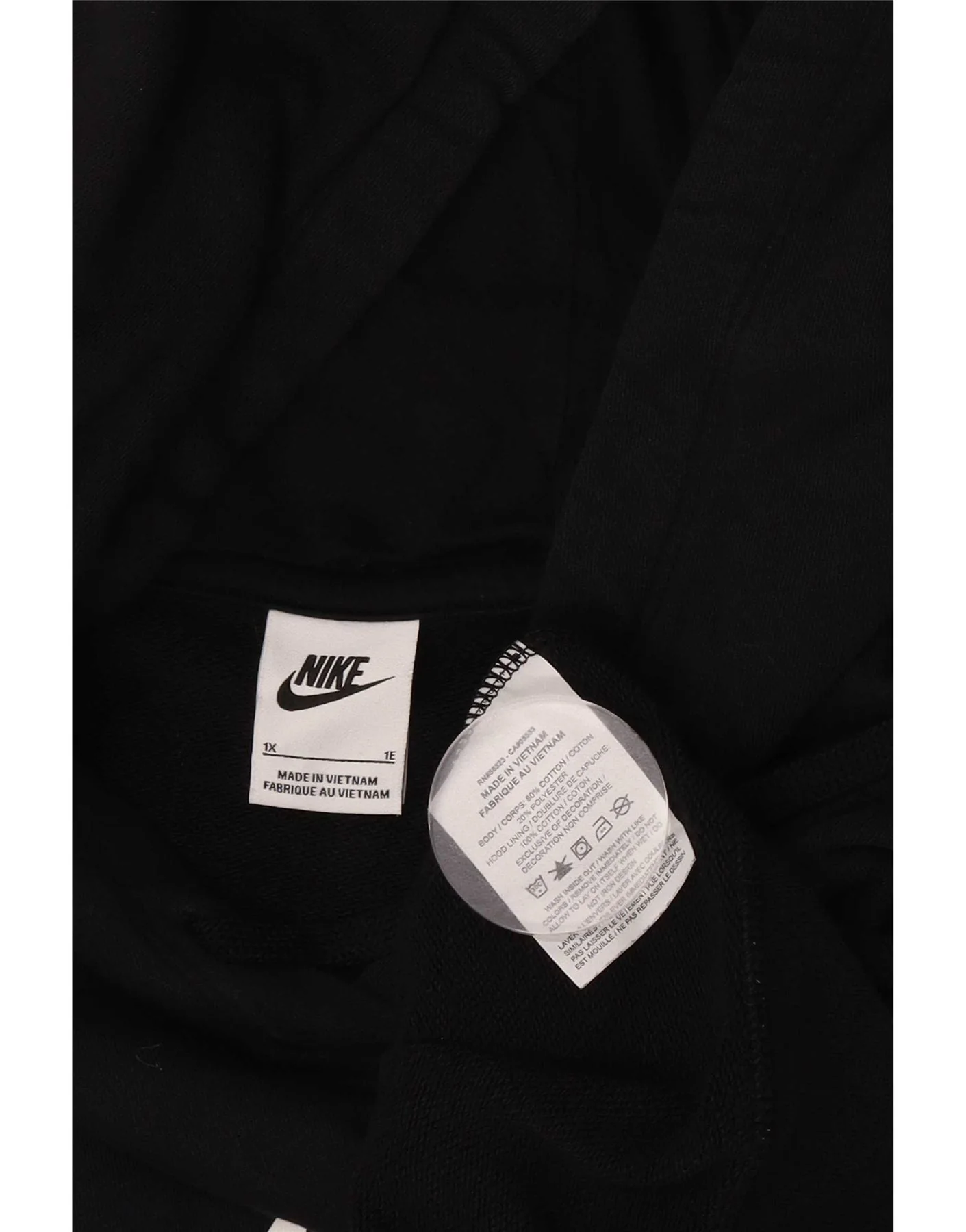 Nike Womens Graphic Oversized Hoodie Jumper UK 18 XL Navy Blue Cotton - Image 3