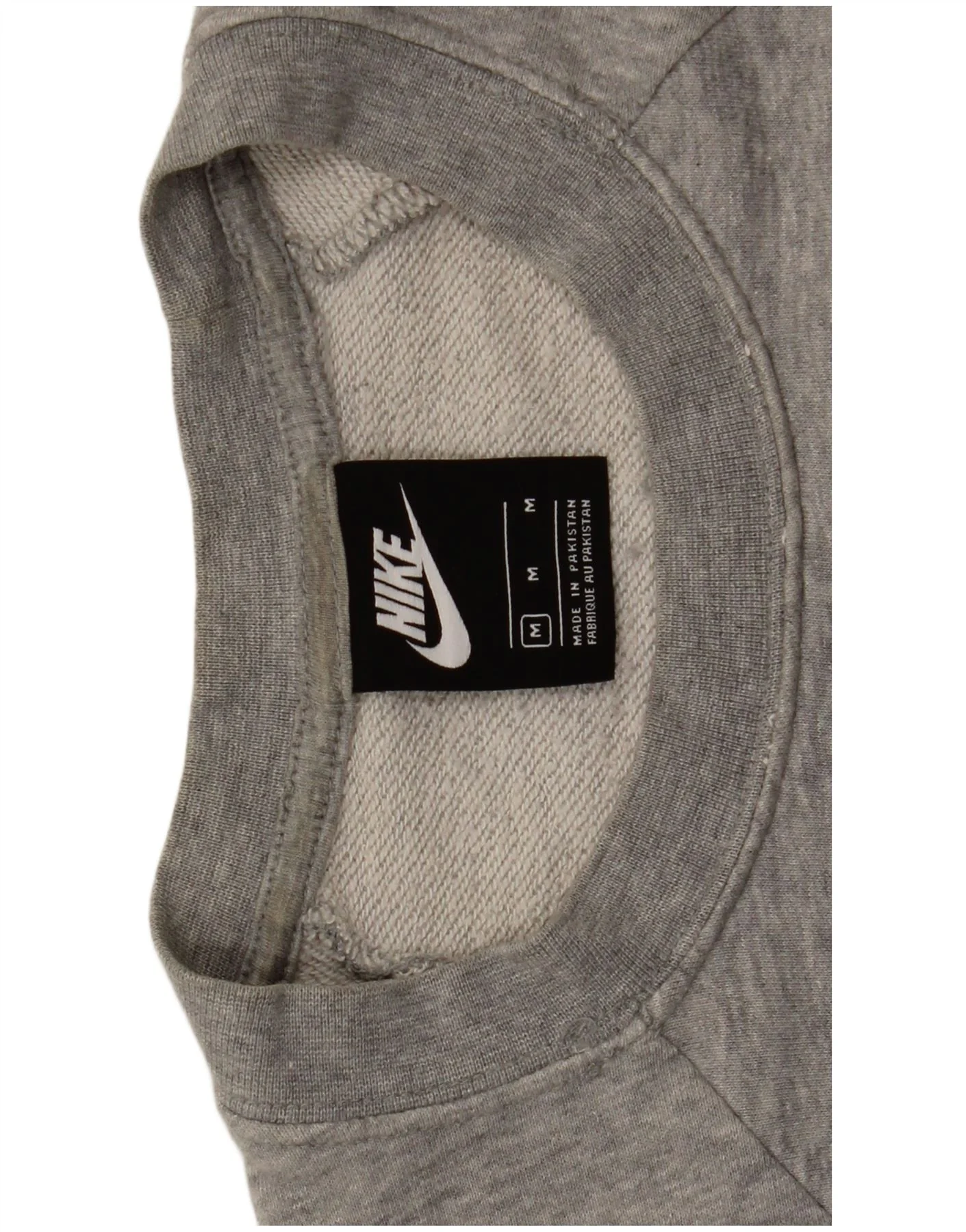 Nike Womens Graphic Sweatshirt Jumper UK 14 Medium Grey Cotton - Image 3