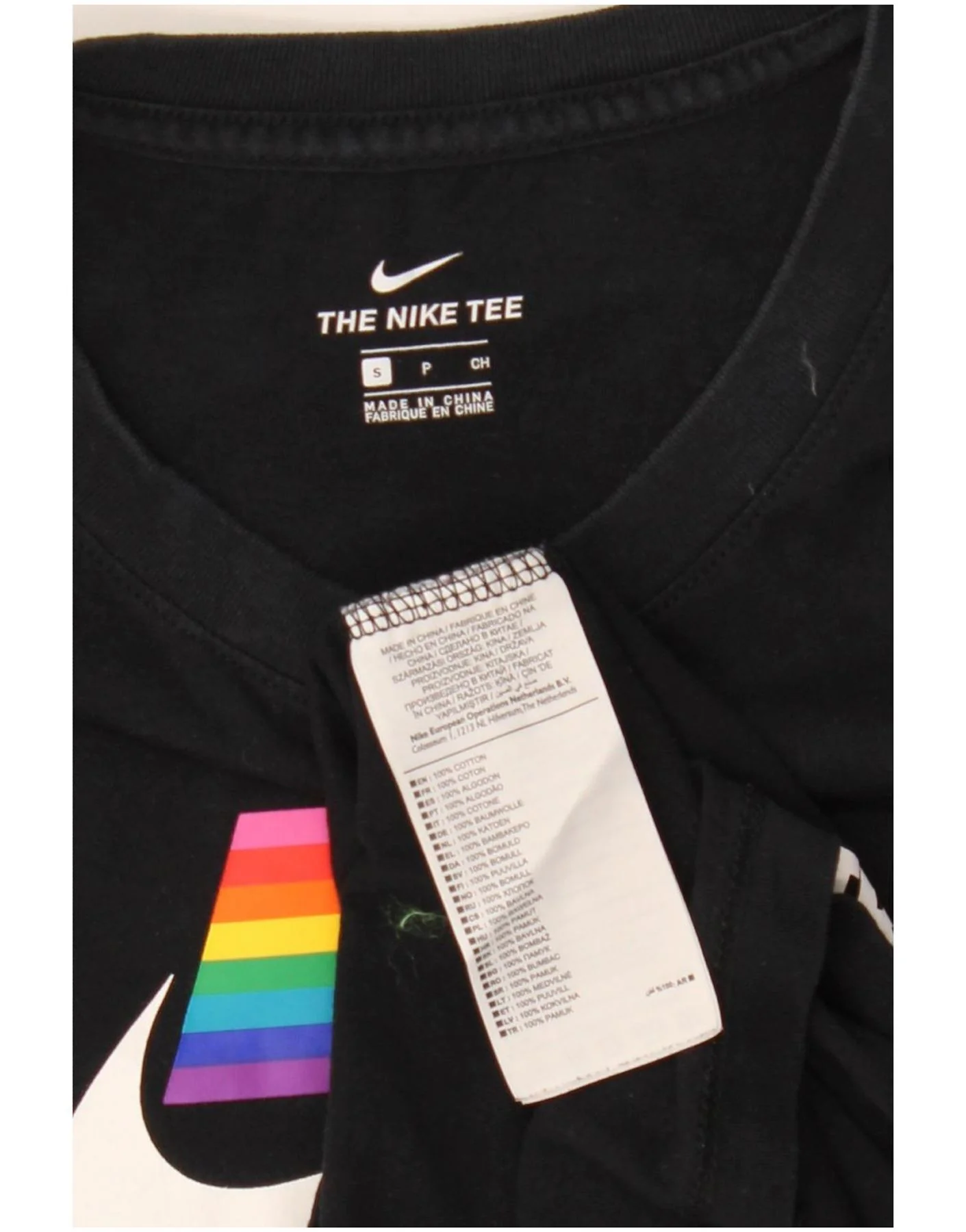 Nike Womens Graphic T-Shirt Top UK 10 Small Black Cotton - Image 3