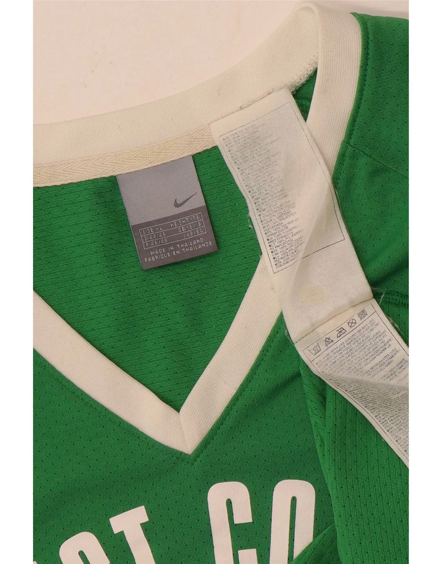 Nike Womens Graphic T-Shirt Top UK 16/18 XL Green Colourblock Polyester - Image 3