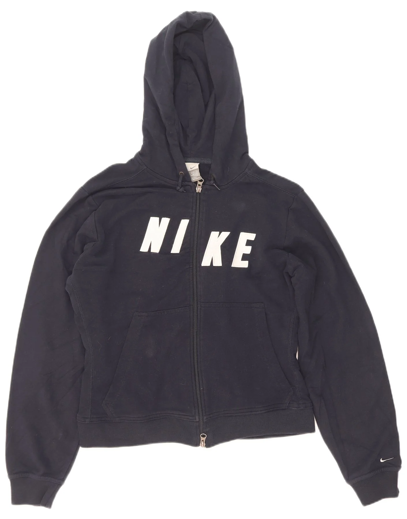 Nike Womens Graphic Zip Hoodie Sweater UK 16/18 XL Navy Blue
