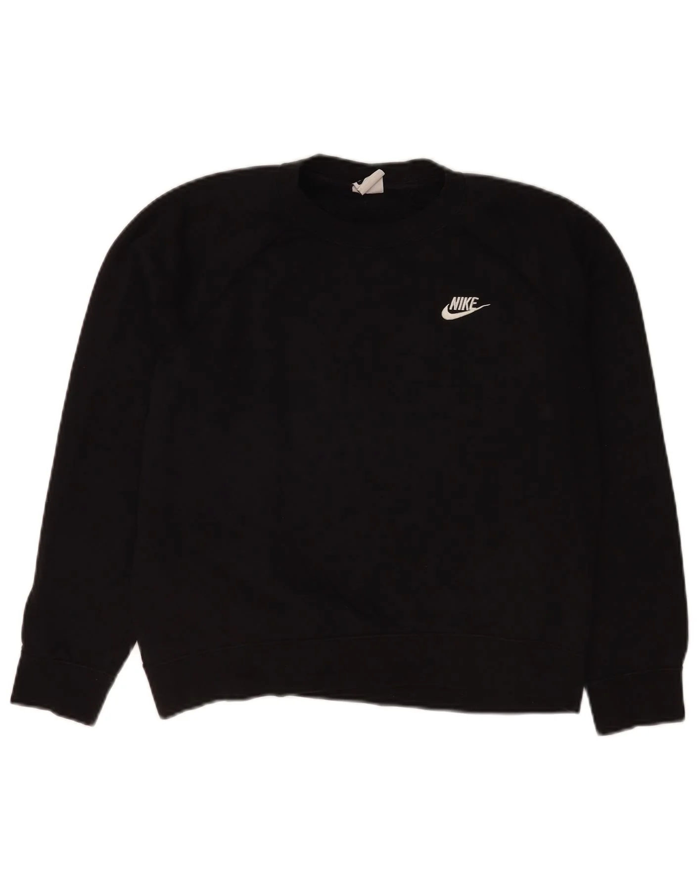 Nike Womens Loose Fit Sweatshirt Jumper UK 14 Medium Black Cotton
