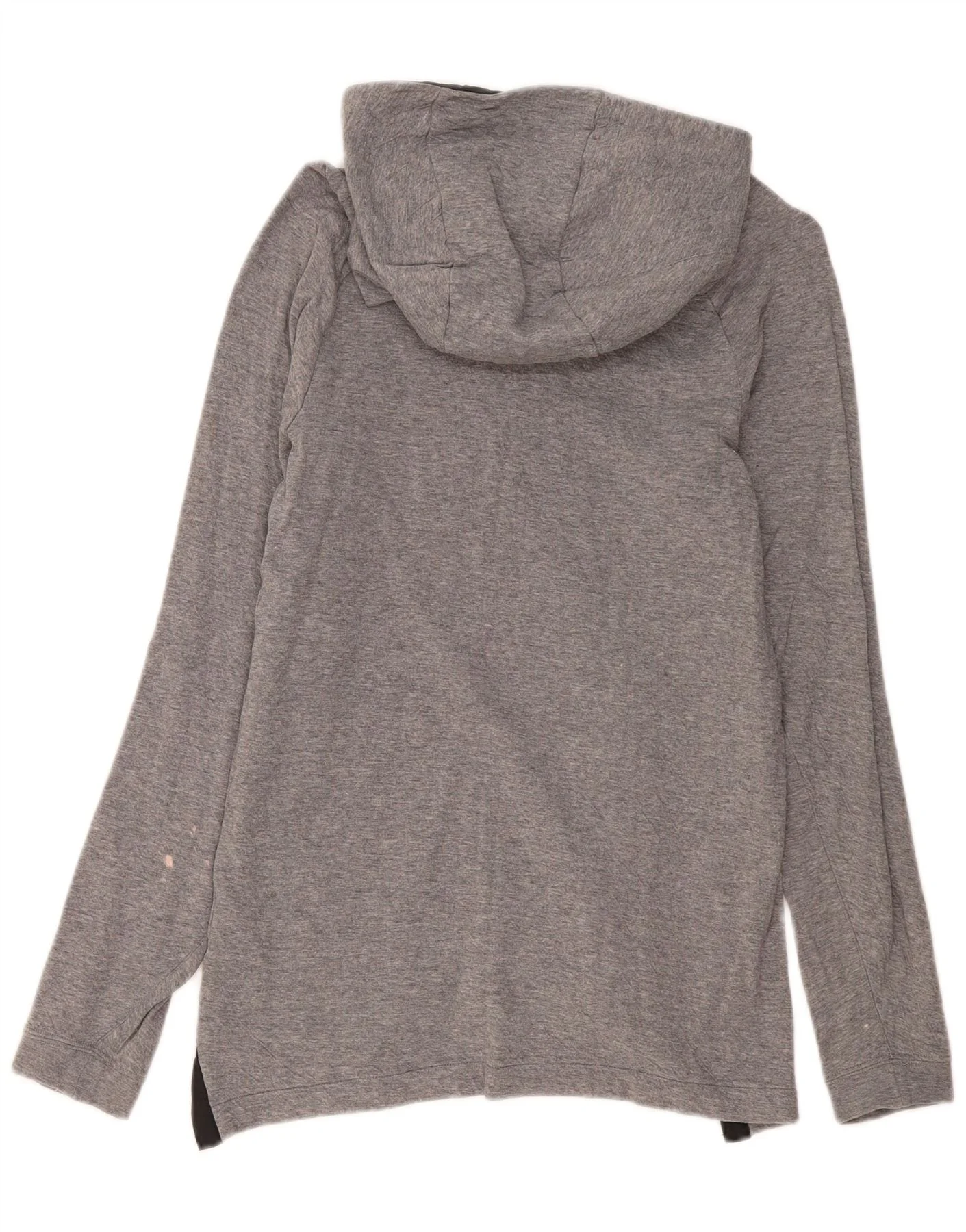 Nike Womens Oversized Hoodie Jumper UK 10 Small Grey Cotton - Image 2