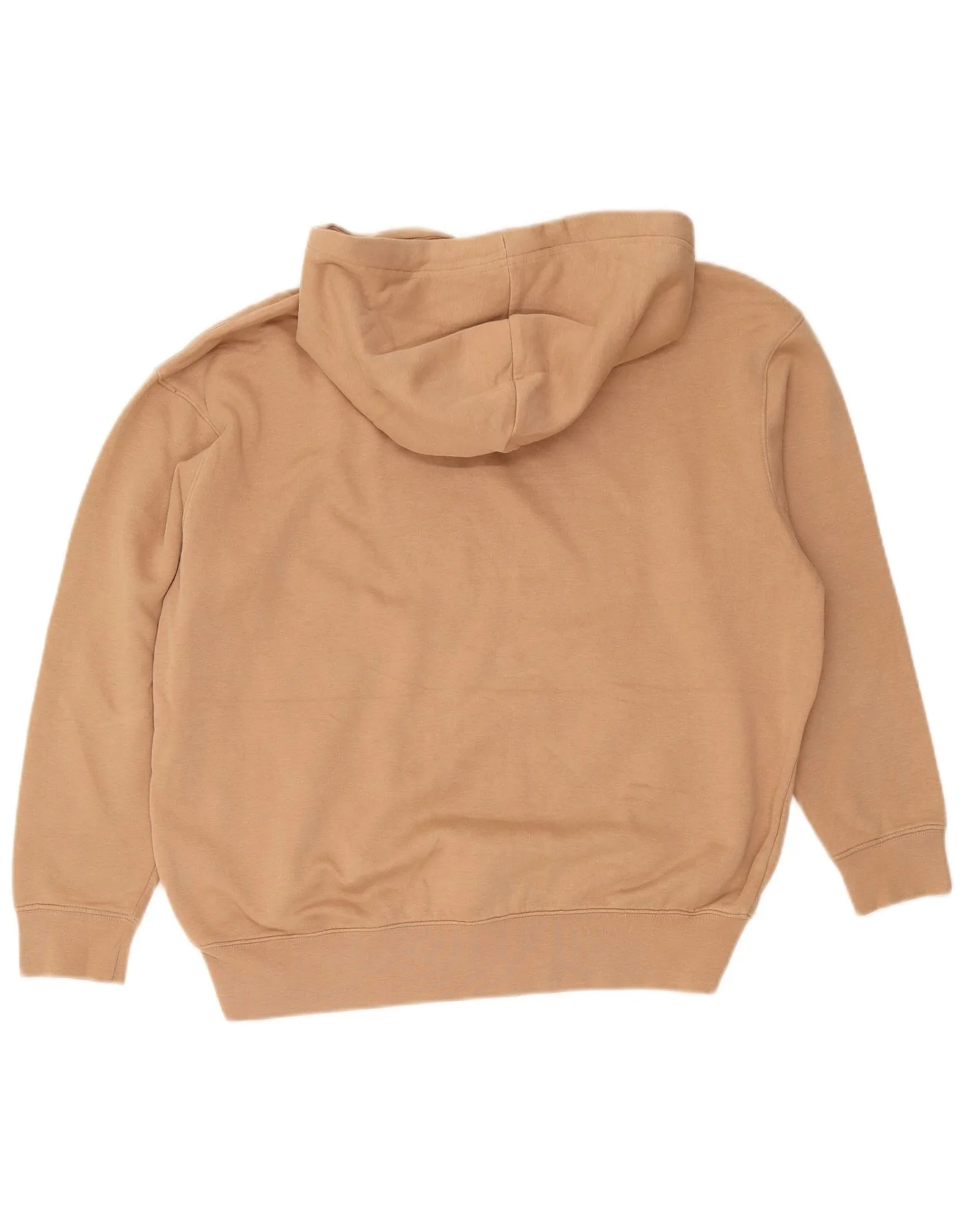 Nike Womens Oversized Hoodie Jumper UK 6 XS Beige Cotton - Image 2