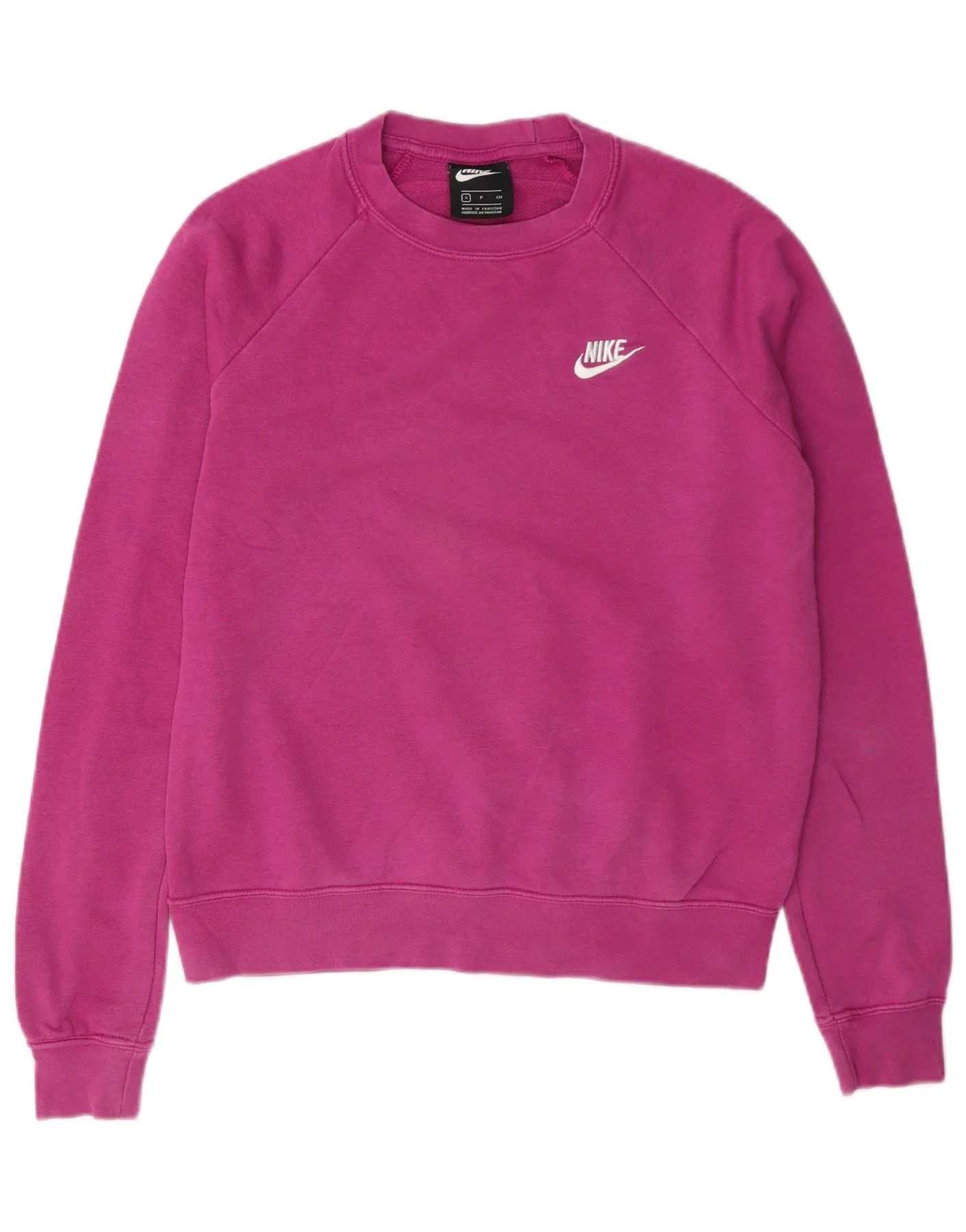 Nike Womens Oversized Sweatshirt Jumper UK 10 Small Pink Cotton