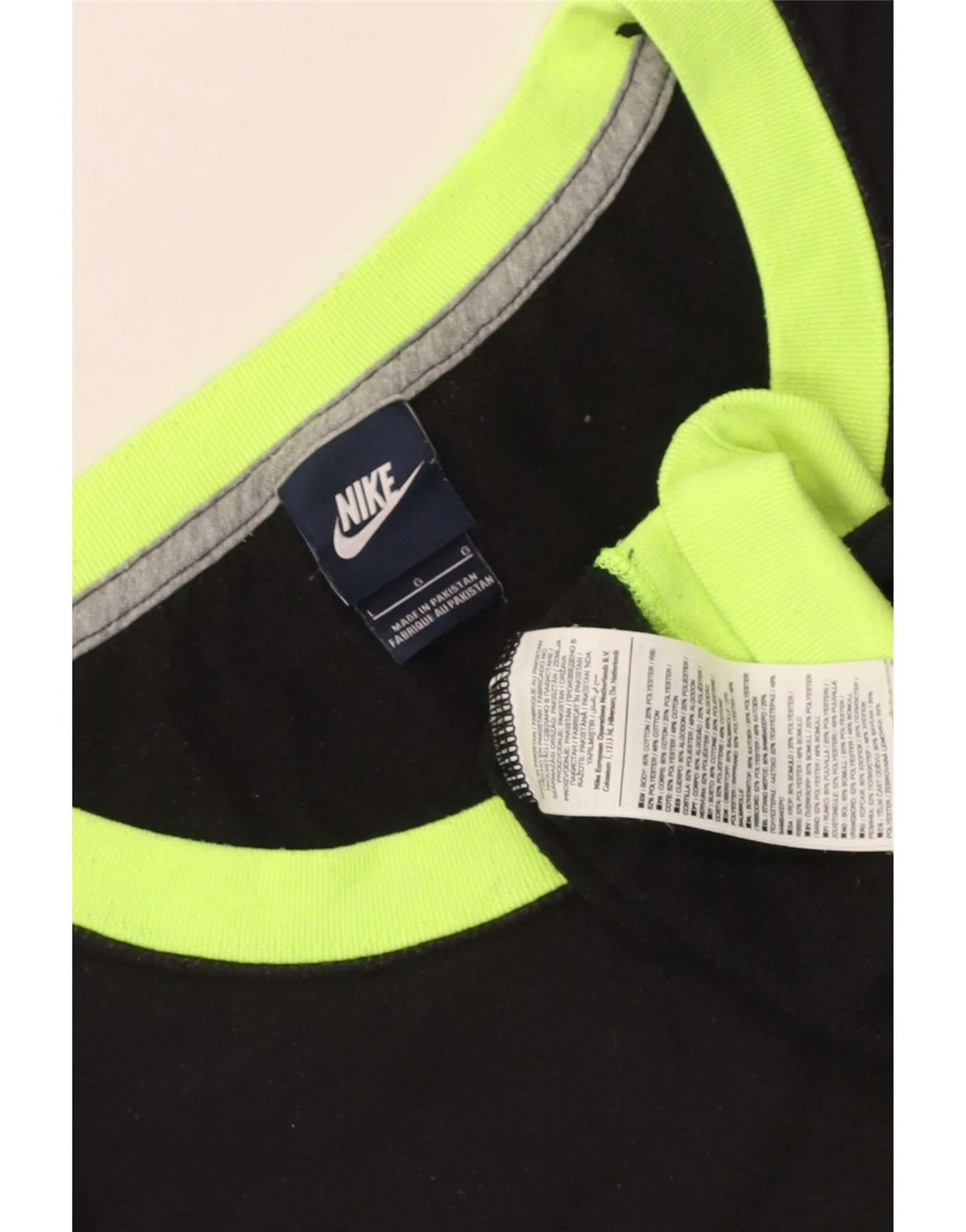 Nike Womens Oversized Sweatshirt Jumper UK 16 Large Black Colourblock - Image 3