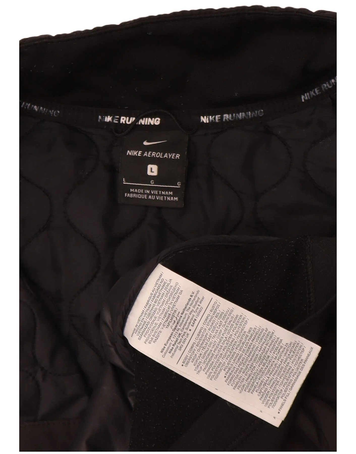 Nike Womens Quilted Gilet UK 16 Large Black Polyester - Image 3