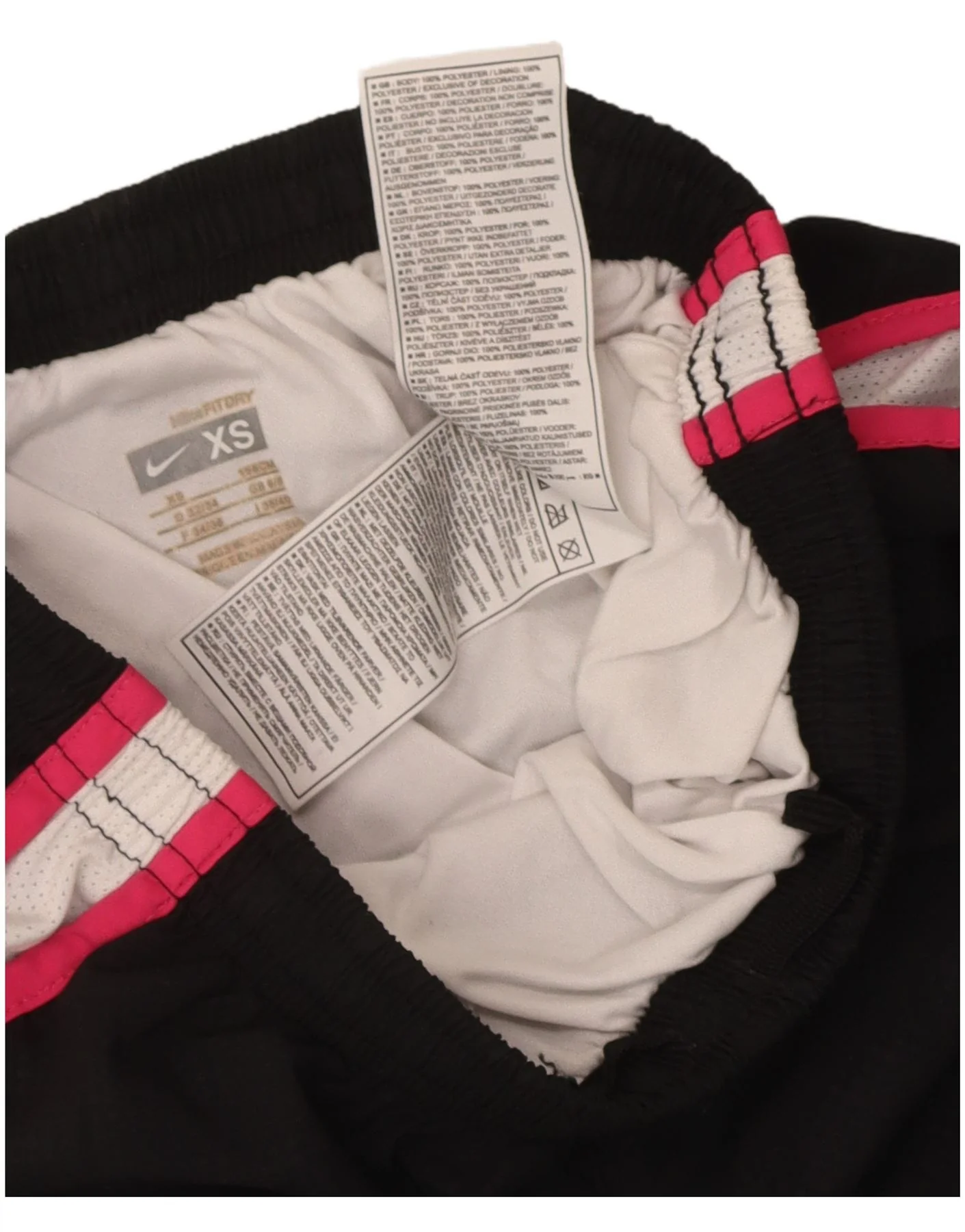 Nike Womens Sport Shorts UK 6/8 XS Black Colourblock Polyester - Image 3