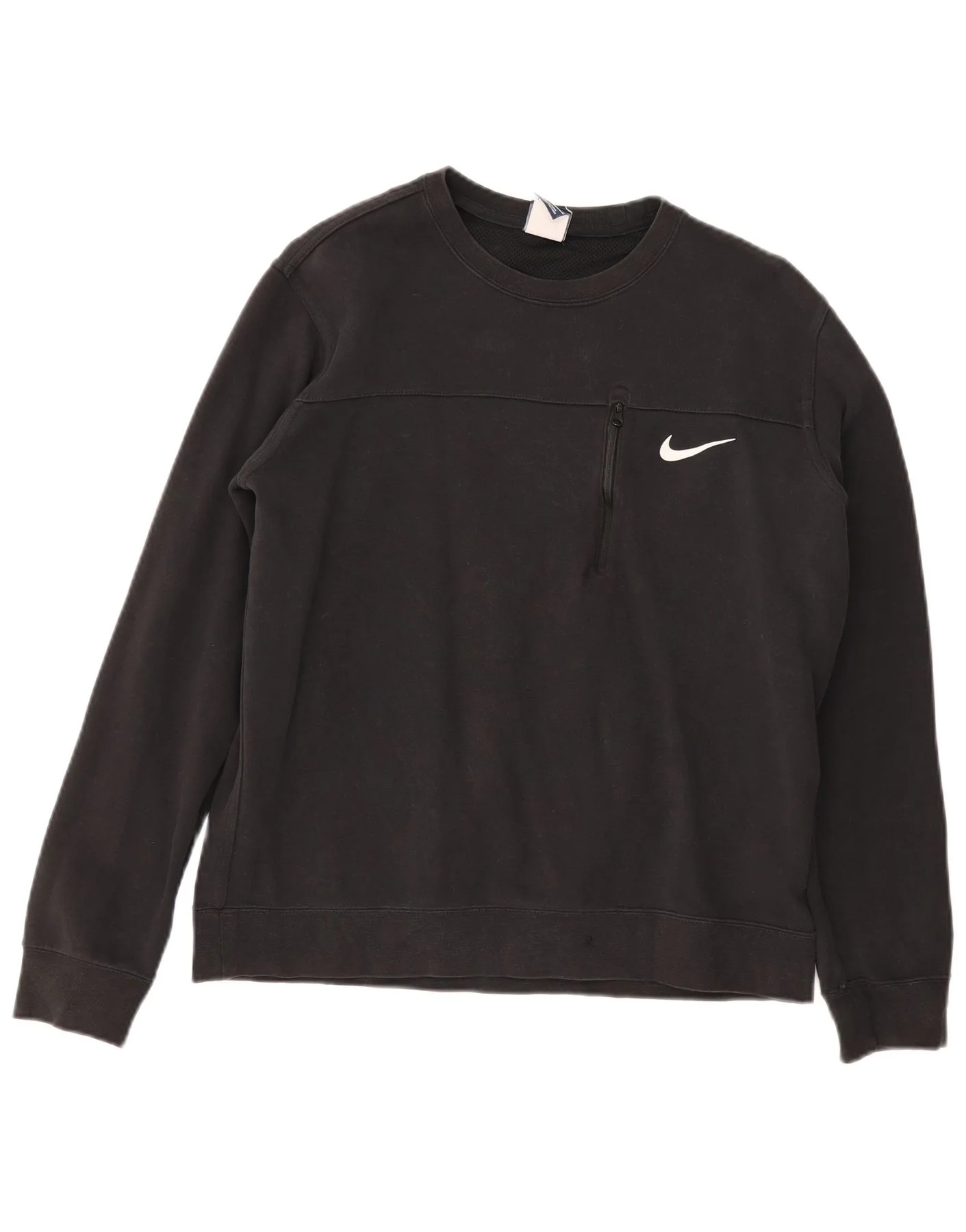 Nike Womens Sweatshirt Jumper UK 14 Large Black Cotton Sports