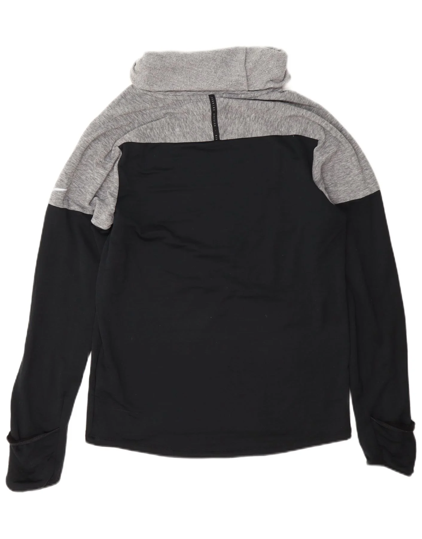 Nike Womens Therma-Fit Roll Neck Sweatshirt Jumper Small Grey Colourblock - Image 2