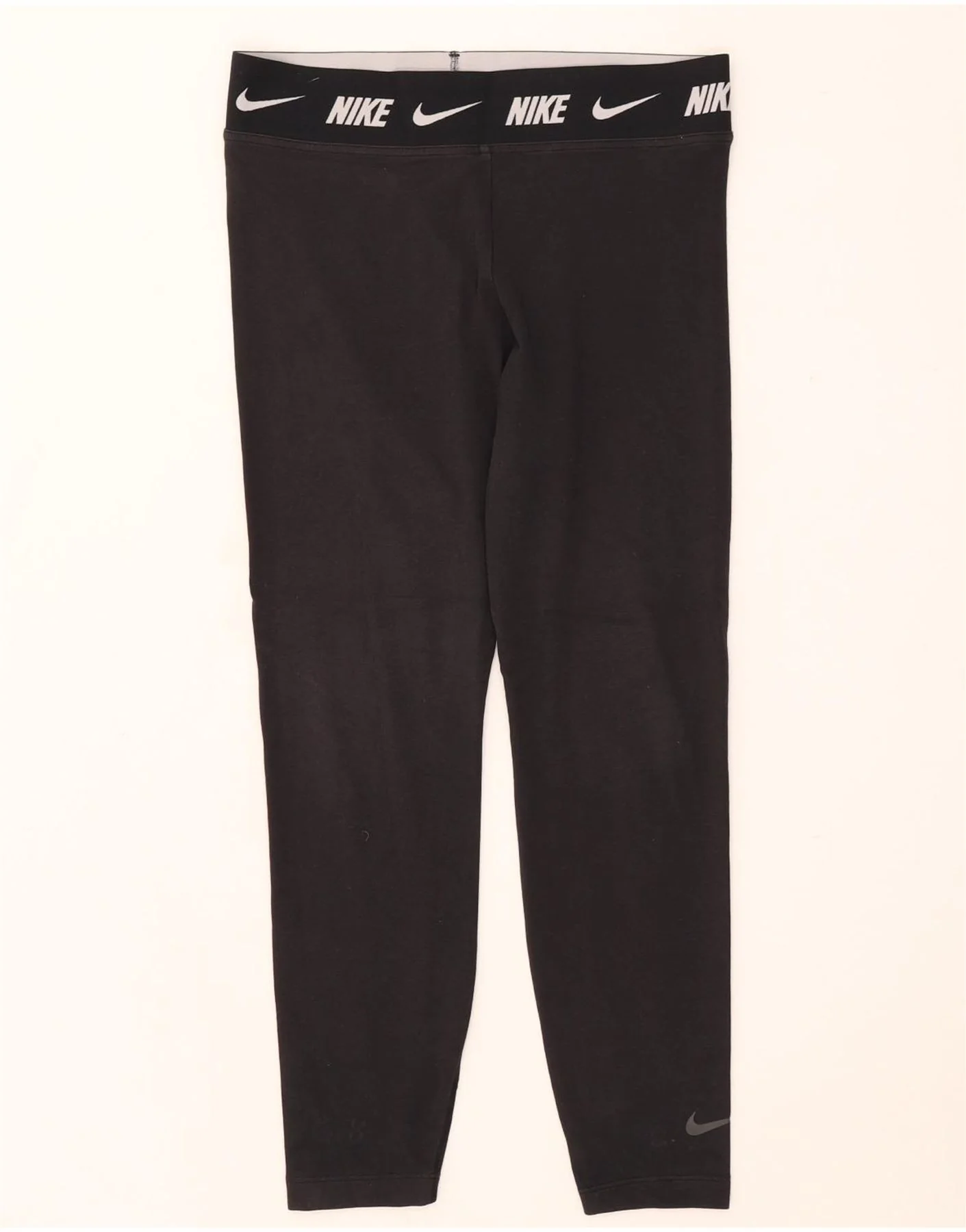 Nike Womens Tight Fit Graphic Leggings UK 14 Large Black Cotton