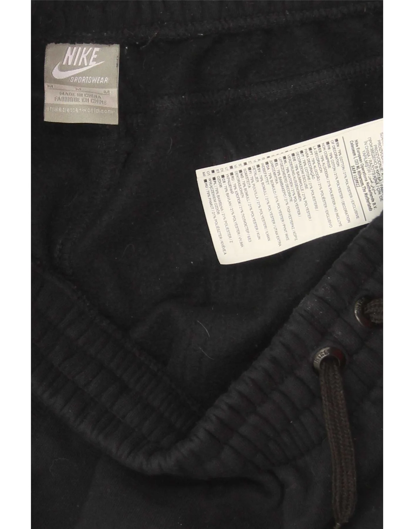Nike Womens Tracksuit Trousers Joggers UK 12 Medium Navy Blue Cotton - Image 4