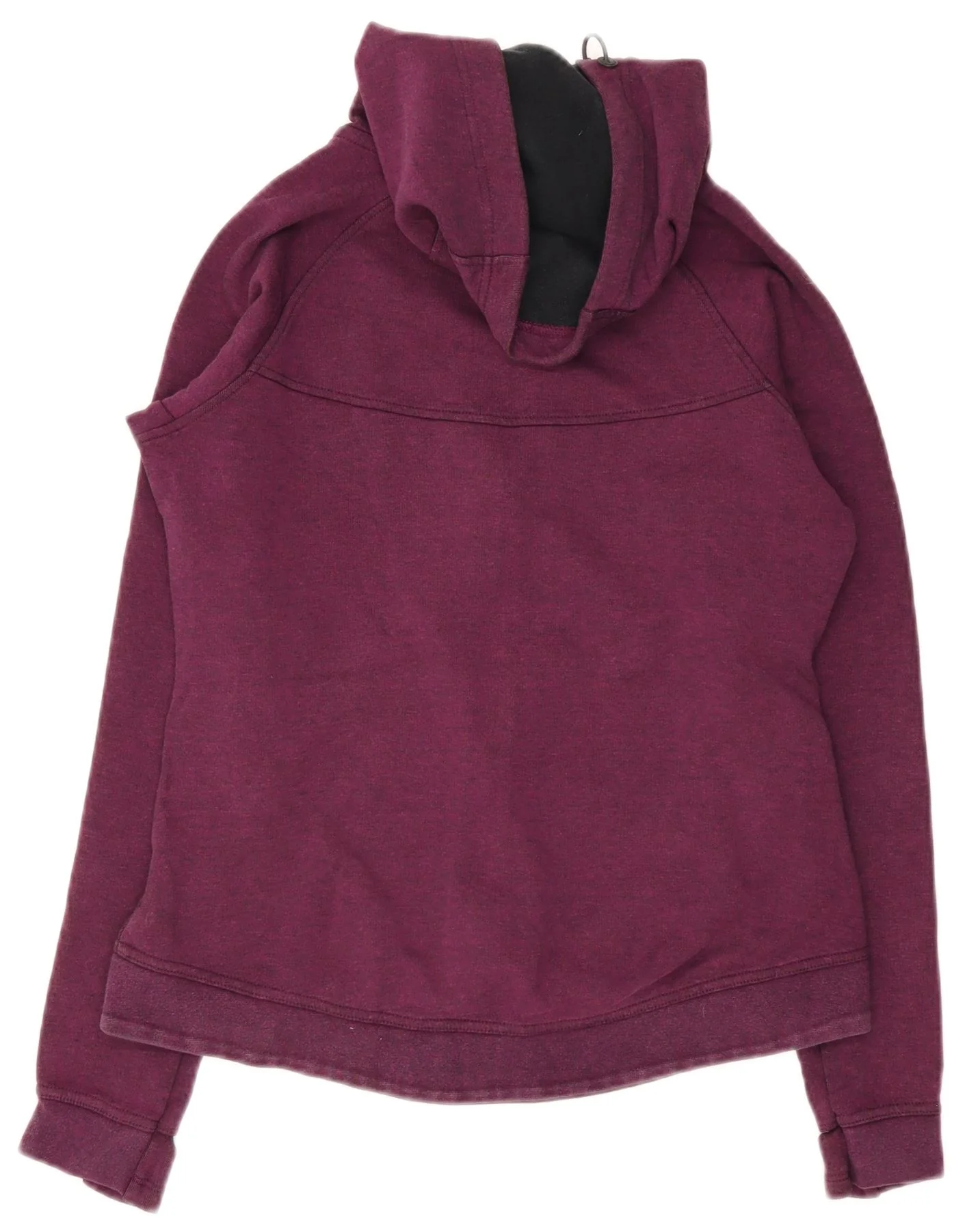 Nike Womens Zip Hoodie Sweater UK 14 Medium Purple Cotton - Image 2