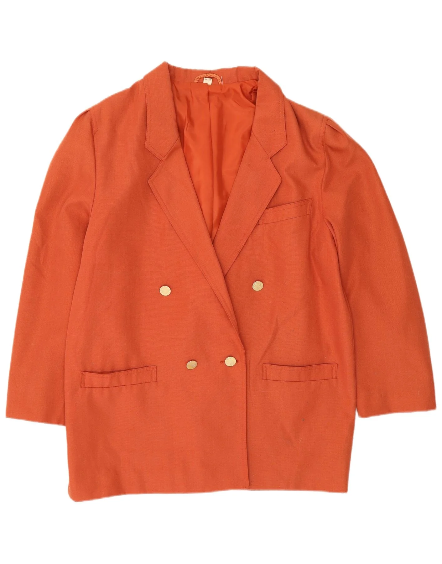 NINO Womens Double Breasted Blazer Jacket UK 16 Large Orange Polyester