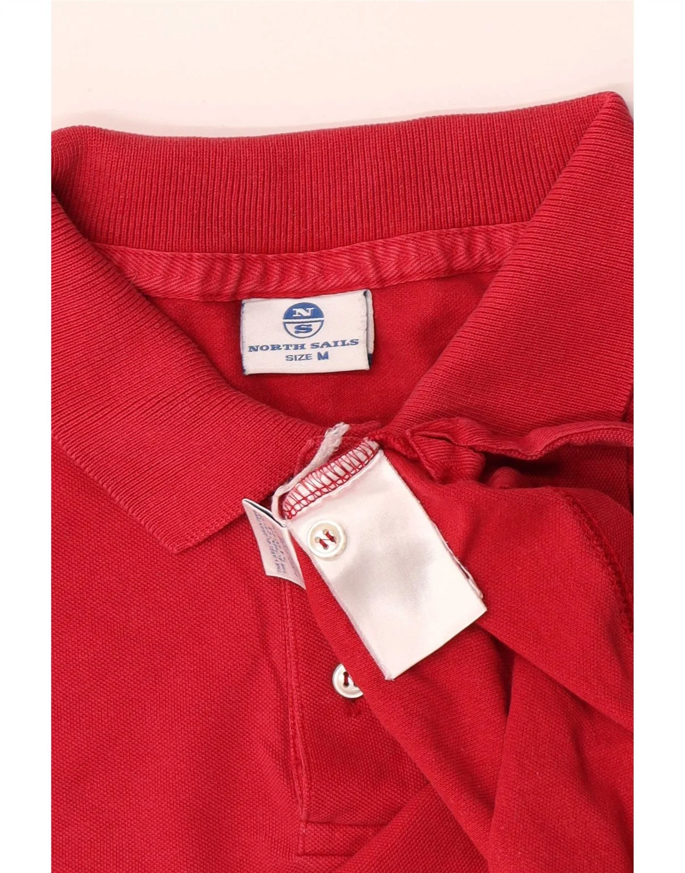 North Sails Mens Polo Shirt Medium Red Cotton - Image 3