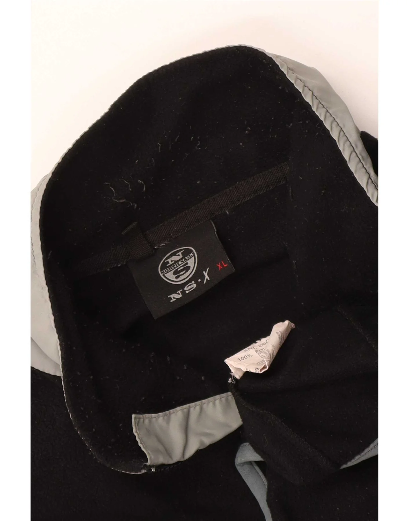 North Sails Mens Zip Neck Fleece Jumper XL Black Colourblock Polyester - Image 4
