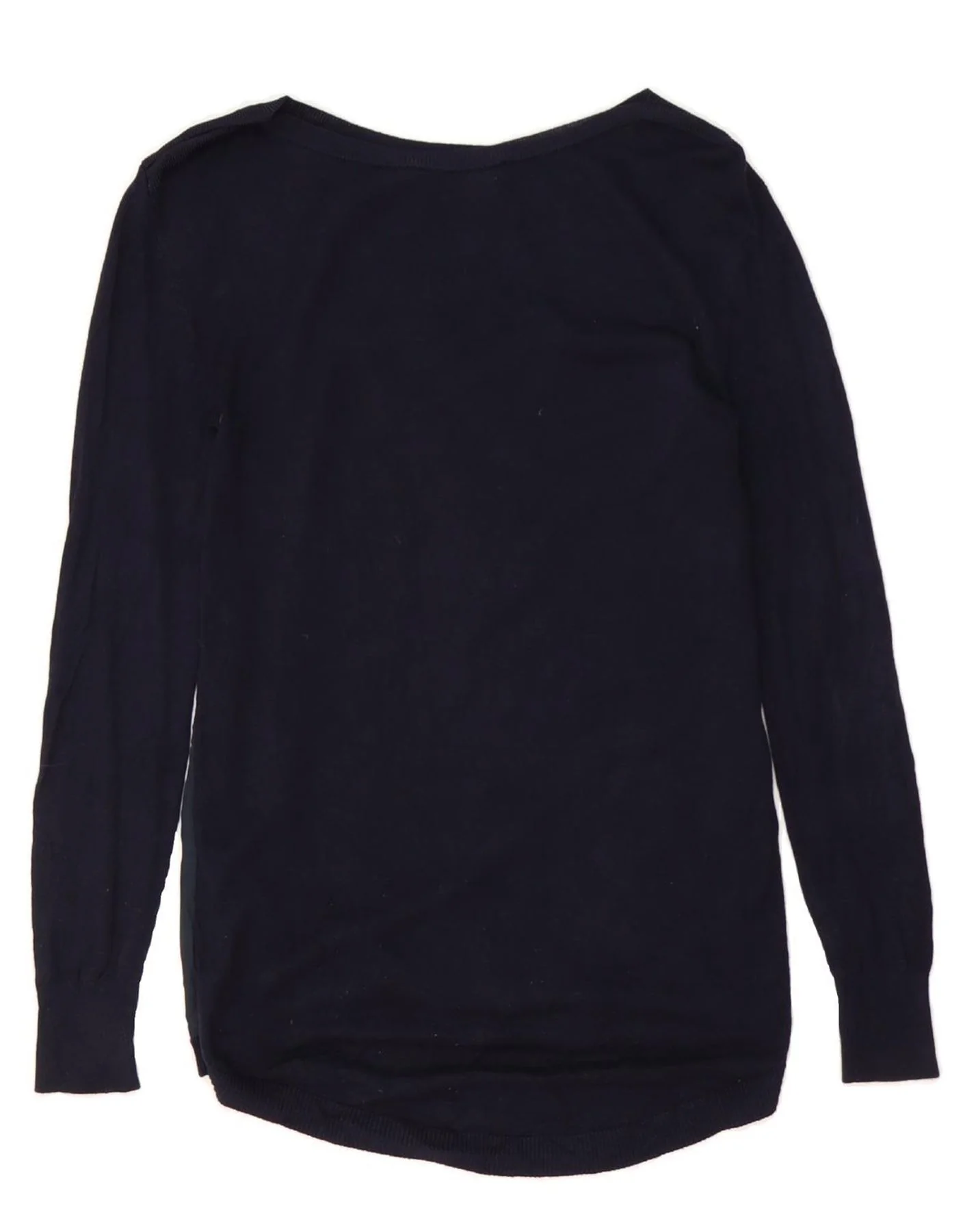 OASIS Womens Boat Neck Jumper Sweater UK 6 XS Navy Blue Floral Viscose - Image 2