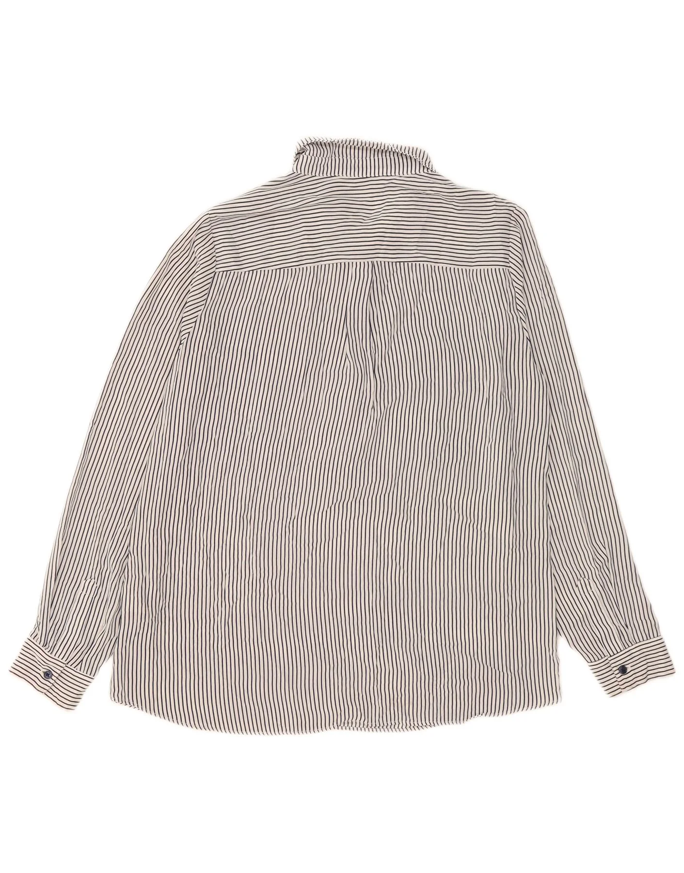 Oasis Womens Pullover Shirt Blouse UK 14 Large White Pinstripe Polyester - Image 2