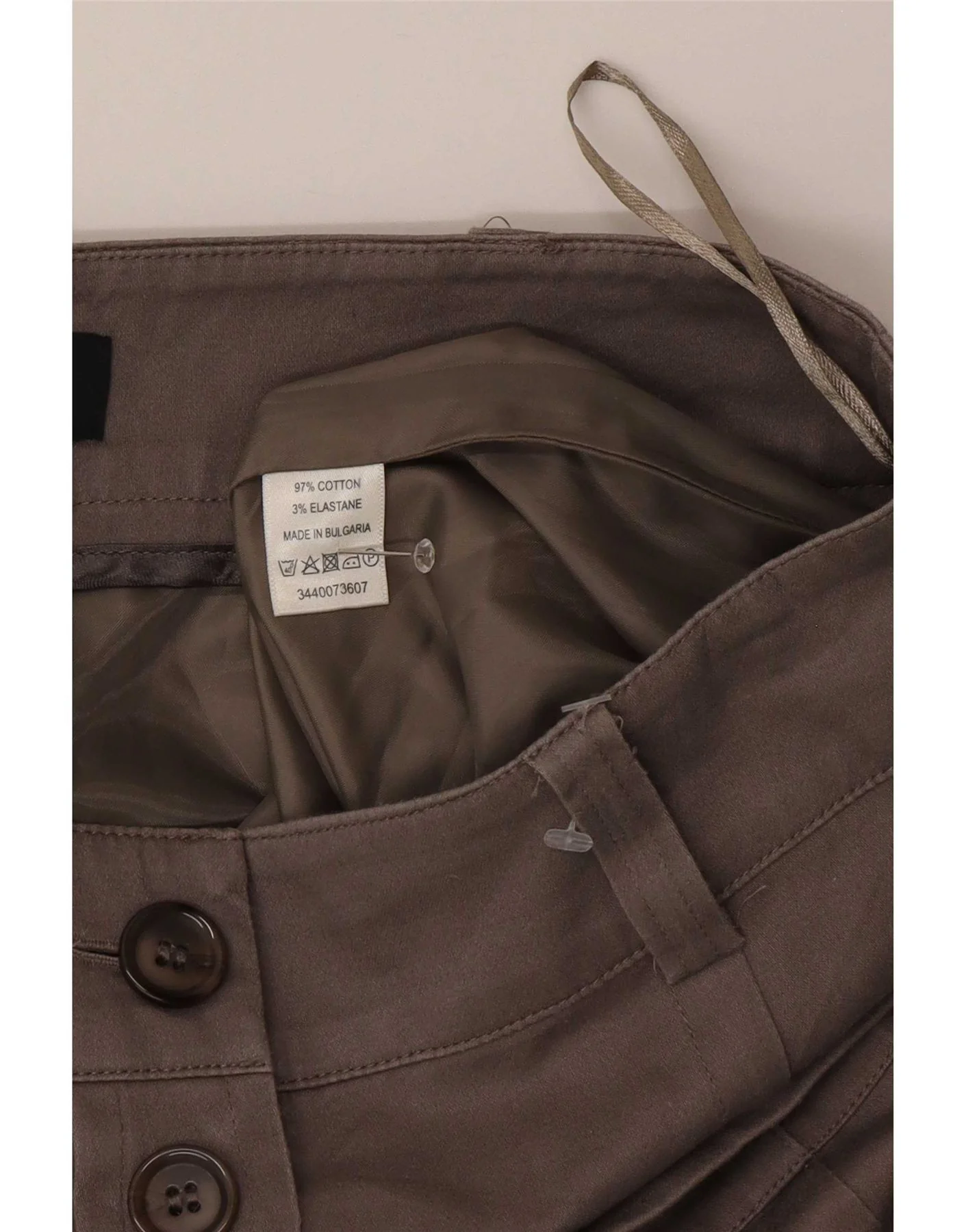 Oasis Womens Regular Midi Skirt US 10 Large W30 Brown Cotton - Image 3