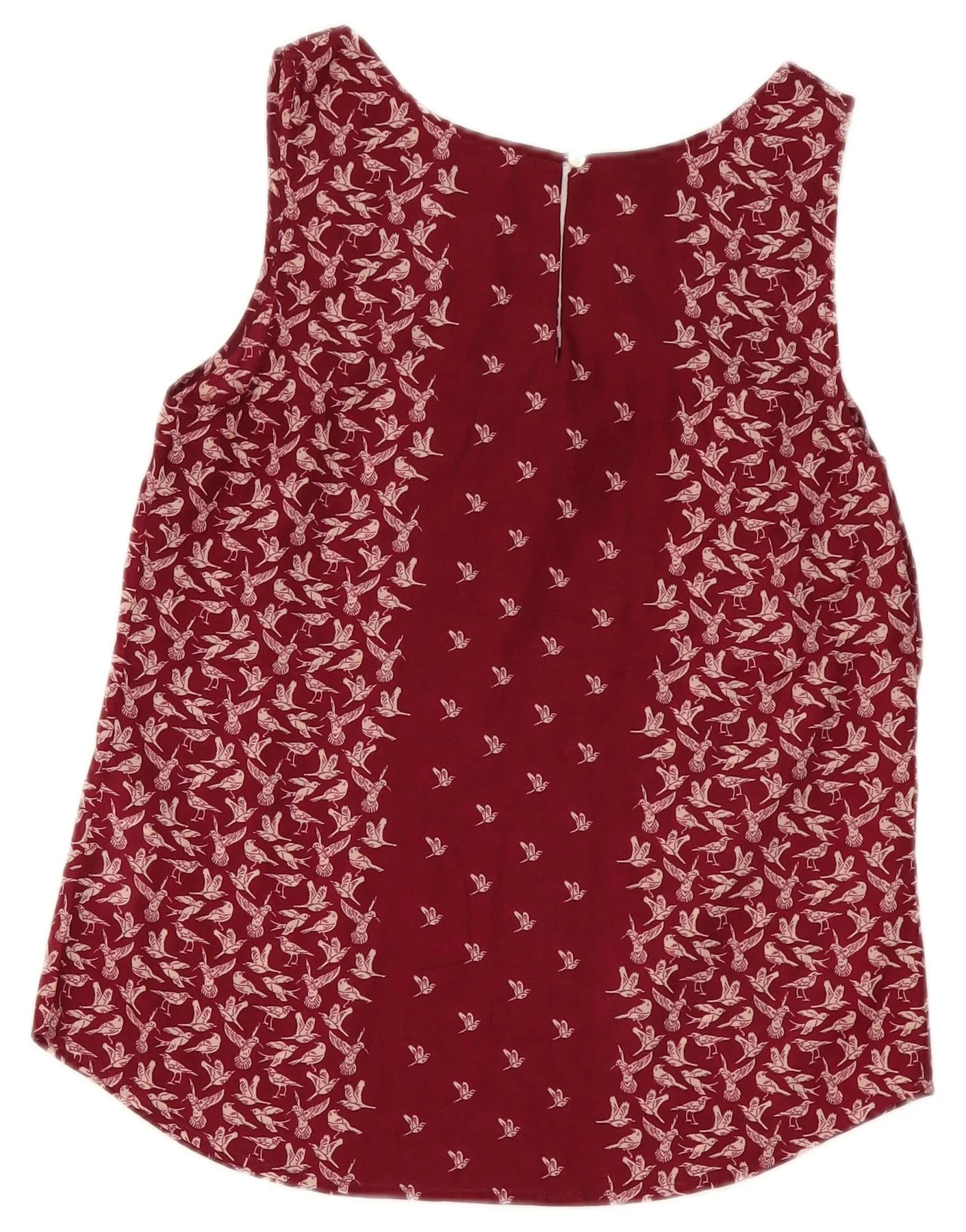 Oasis Womens Sleeveless Blouse Top UK 10 Small Burgundy Animal Print - Image 2